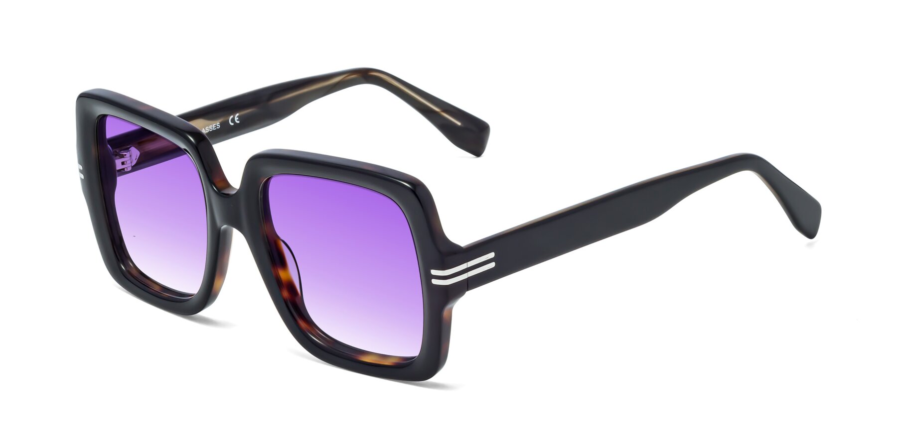 Angle of 1528 in Tortoise with Purple Gradient Lenses