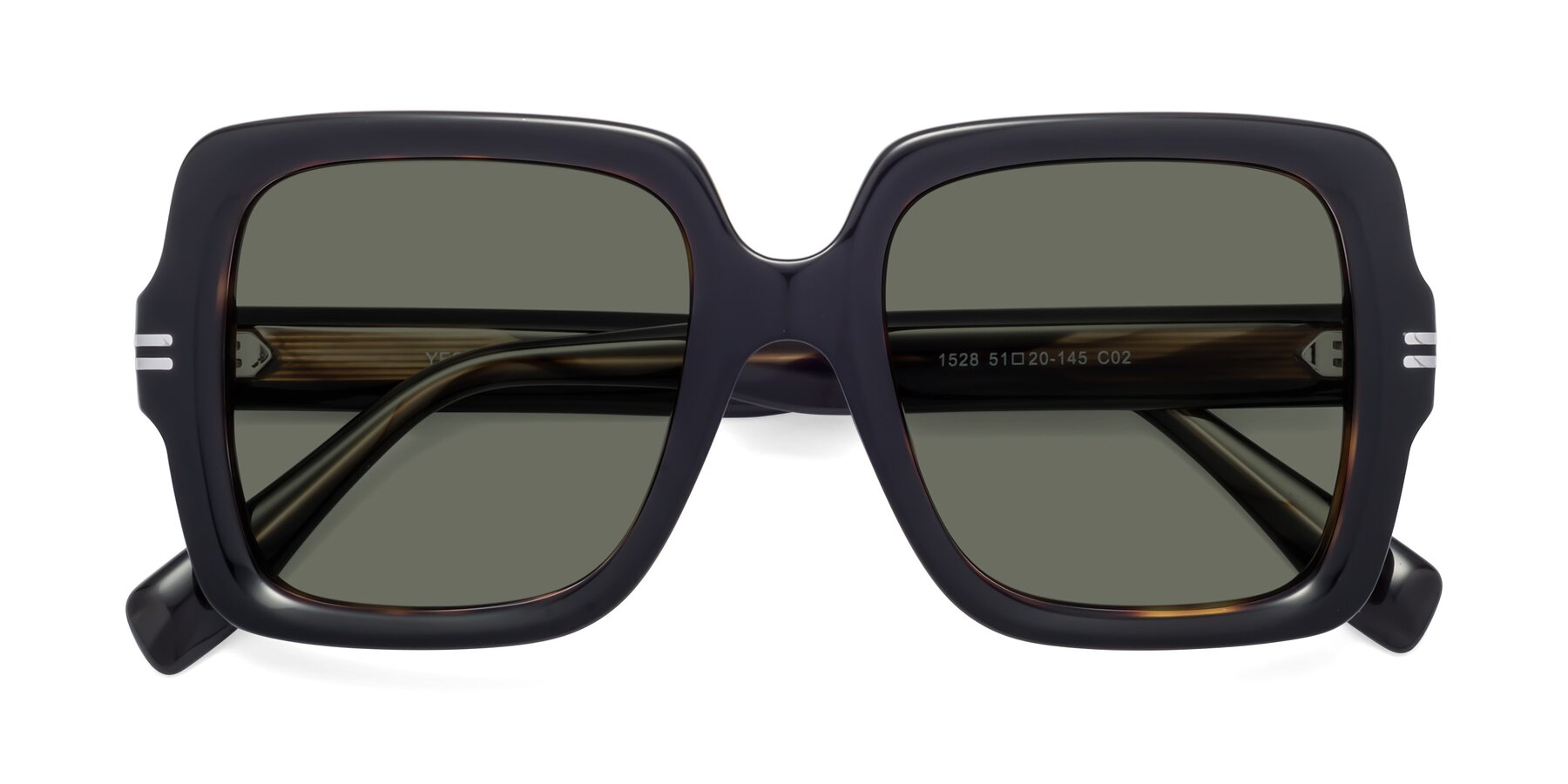 Folded Front of 1528 in Tortoise with Gray Polarized Lenses
