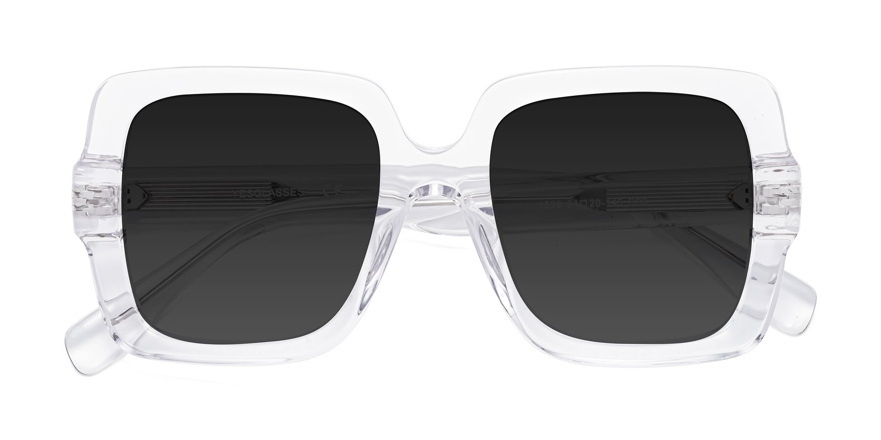 Folded Front of 1528 in Clear with Gray Polarized TAC Lenses