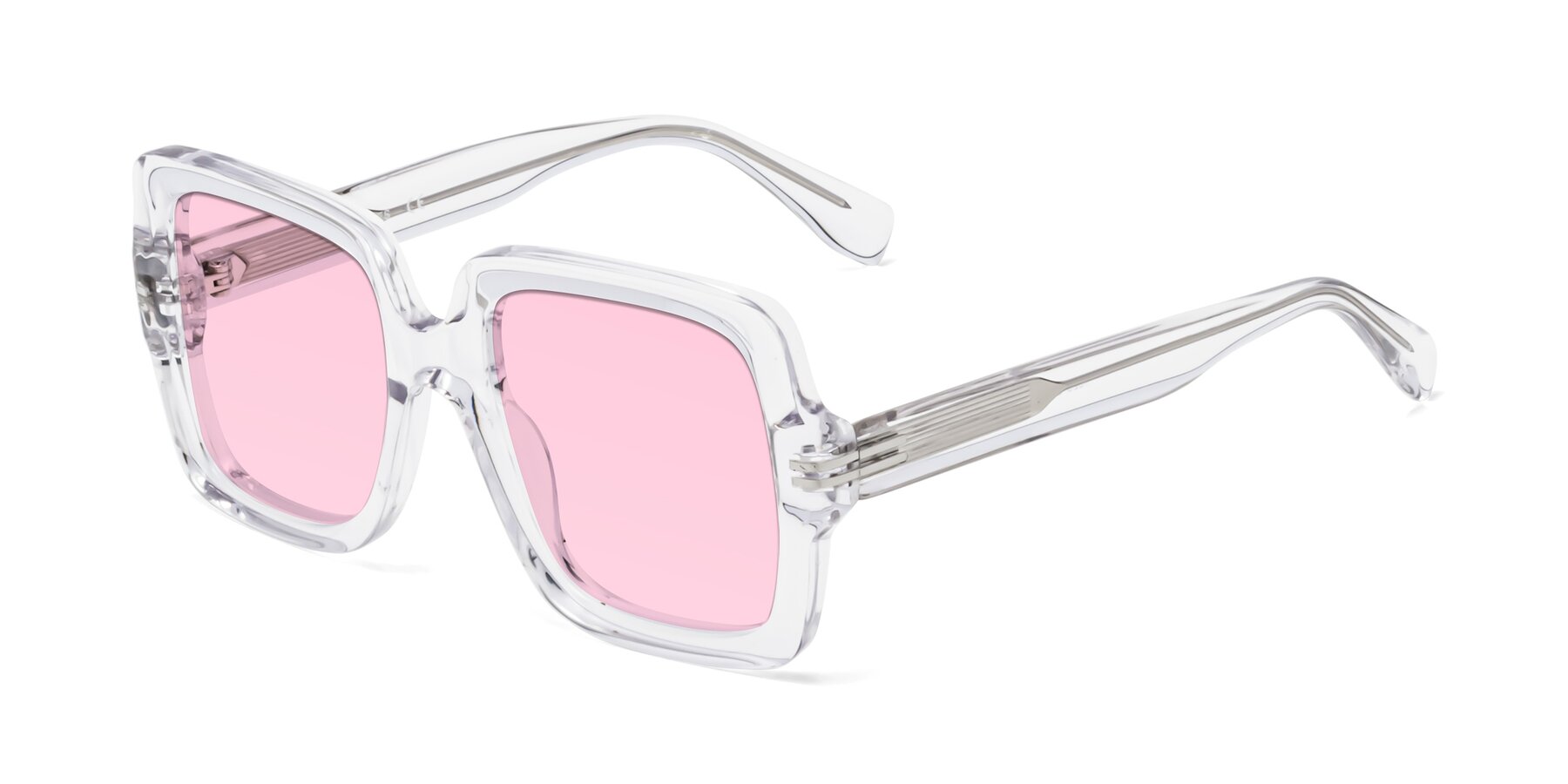 Angle of 1528 in Clear with Light Pink Tinted Lenses