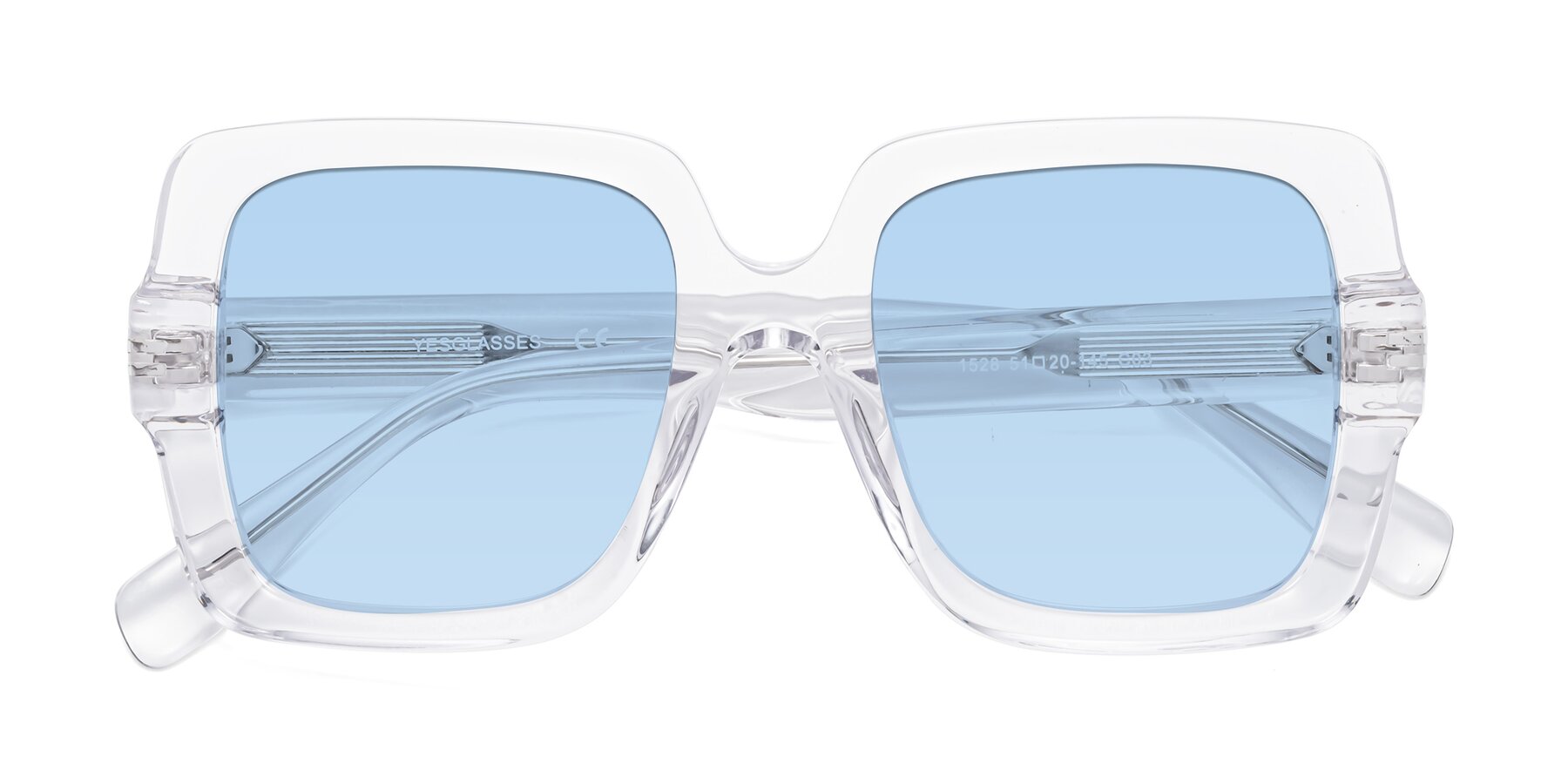 Folded Front of 1528 in Clear with Light Blue Tinted Lenses