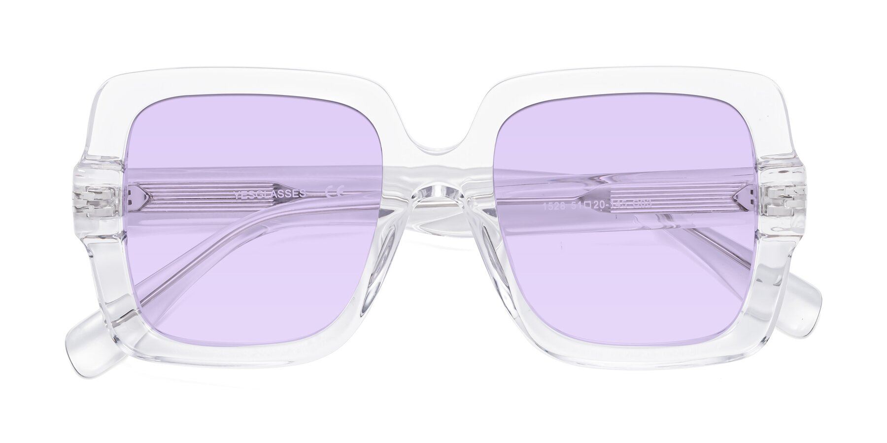 Folded Front of 1528 in Clear with Light Purple Tinted Lenses