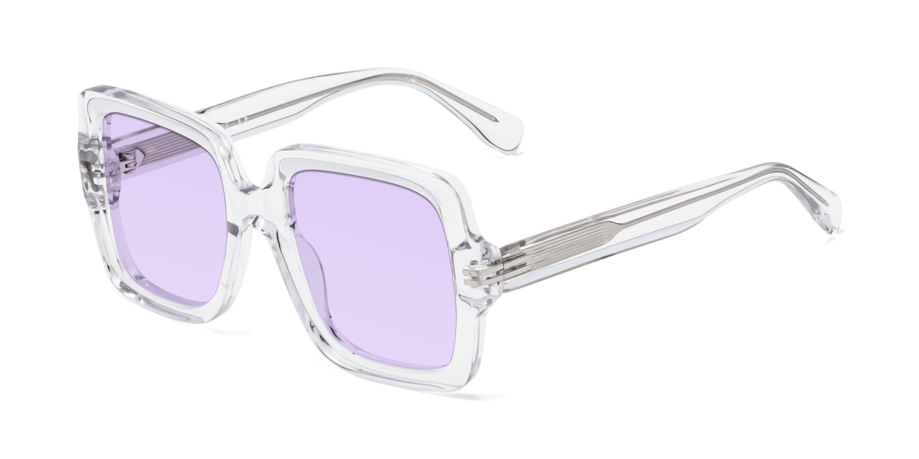 Angle of 1528 in Clear with Light Purple Tinted Lenses