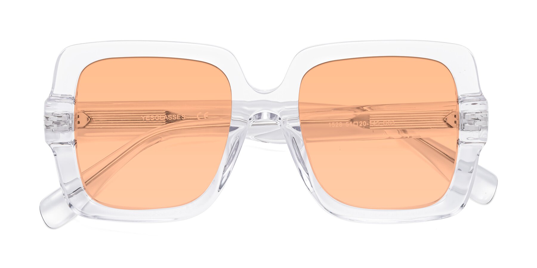 Folded Front of 1528 in Clear with Light Orange Tinted Lenses