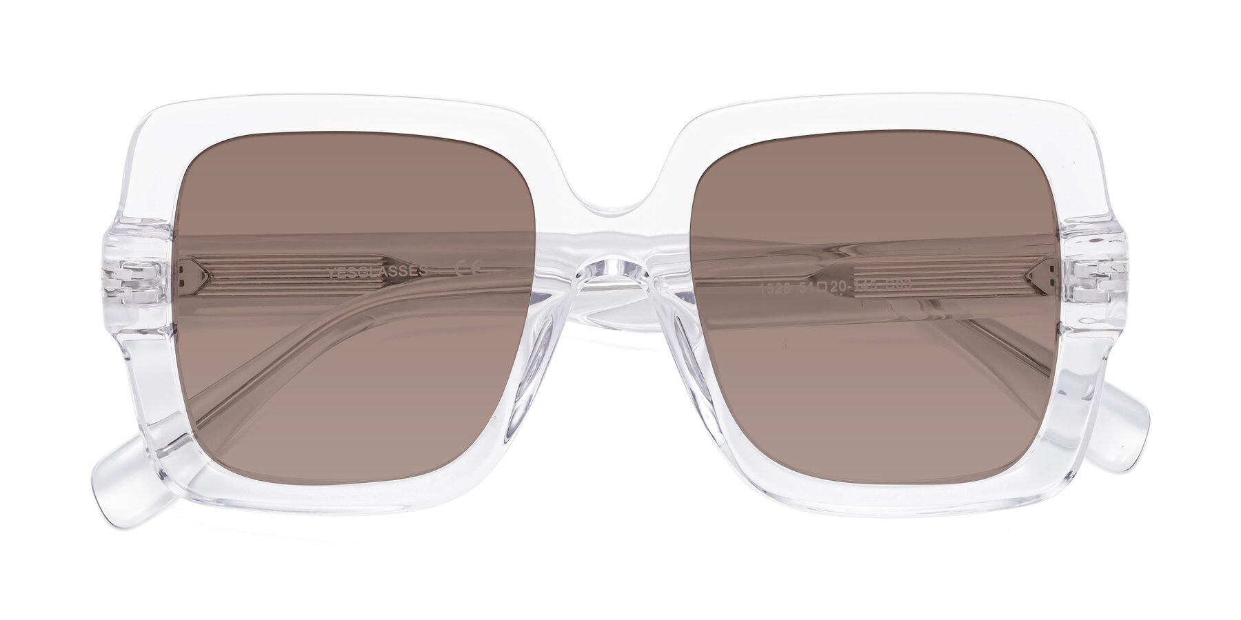 Folded Front of 1528 in Clear with Medium Brown Tinted Lenses