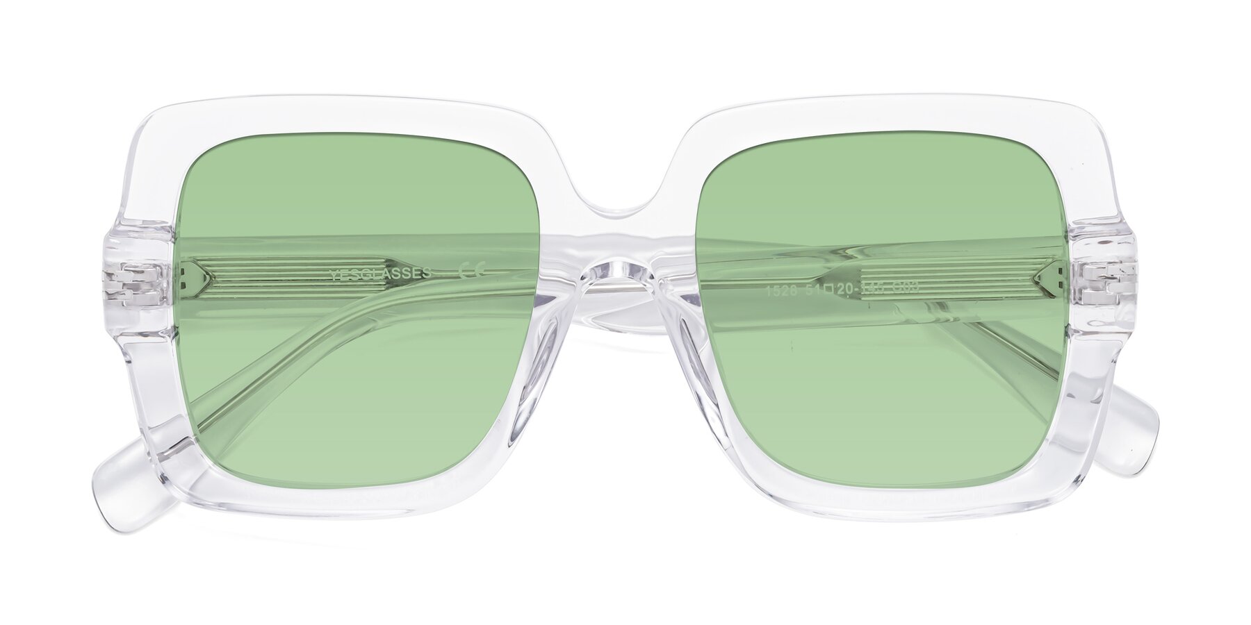 Folded Front of 1528 in Clear with Medium Green Tinted Lenses
