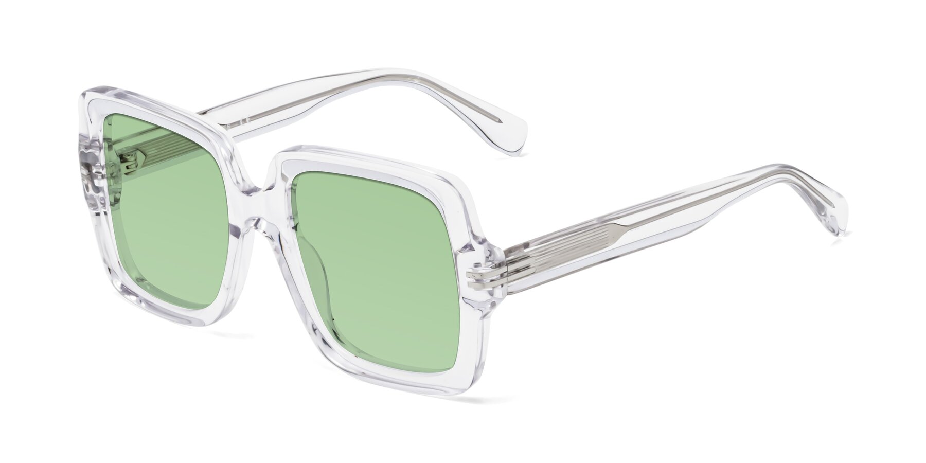 Angle of 1528 in Clear with Medium Green Tinted Lenses