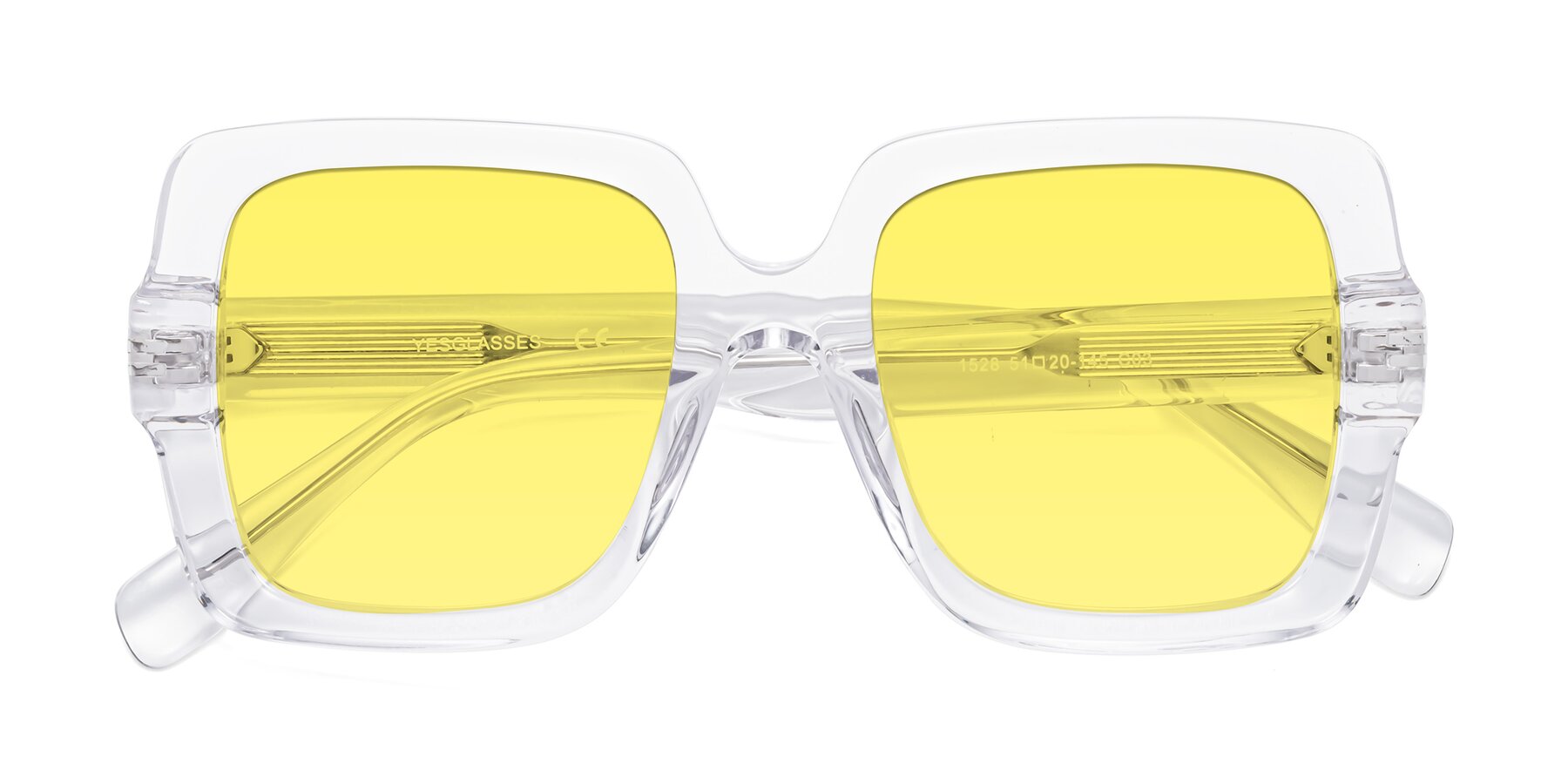 Folded Front of 1528 in Clear with Medium Yellow Tinted Lenses
