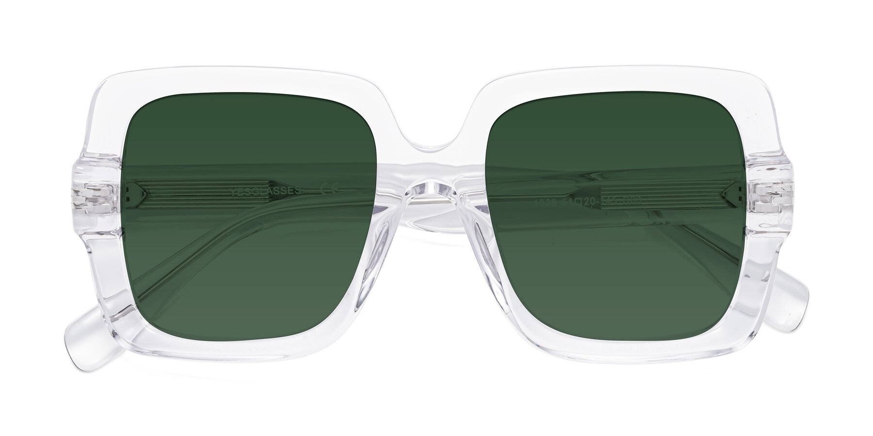 Folded Front of 1528 in Clear with Green Tinted Lenses
