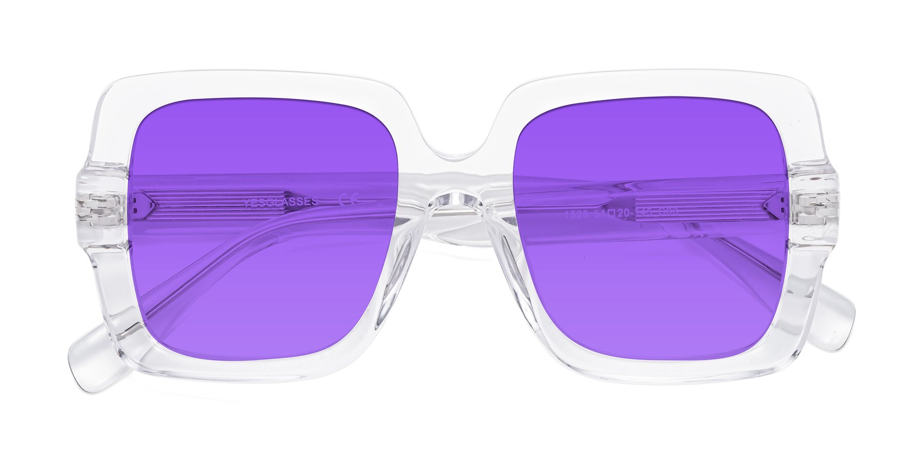 Folded Front of 1528 in Clear with Purple Tinted Lenses