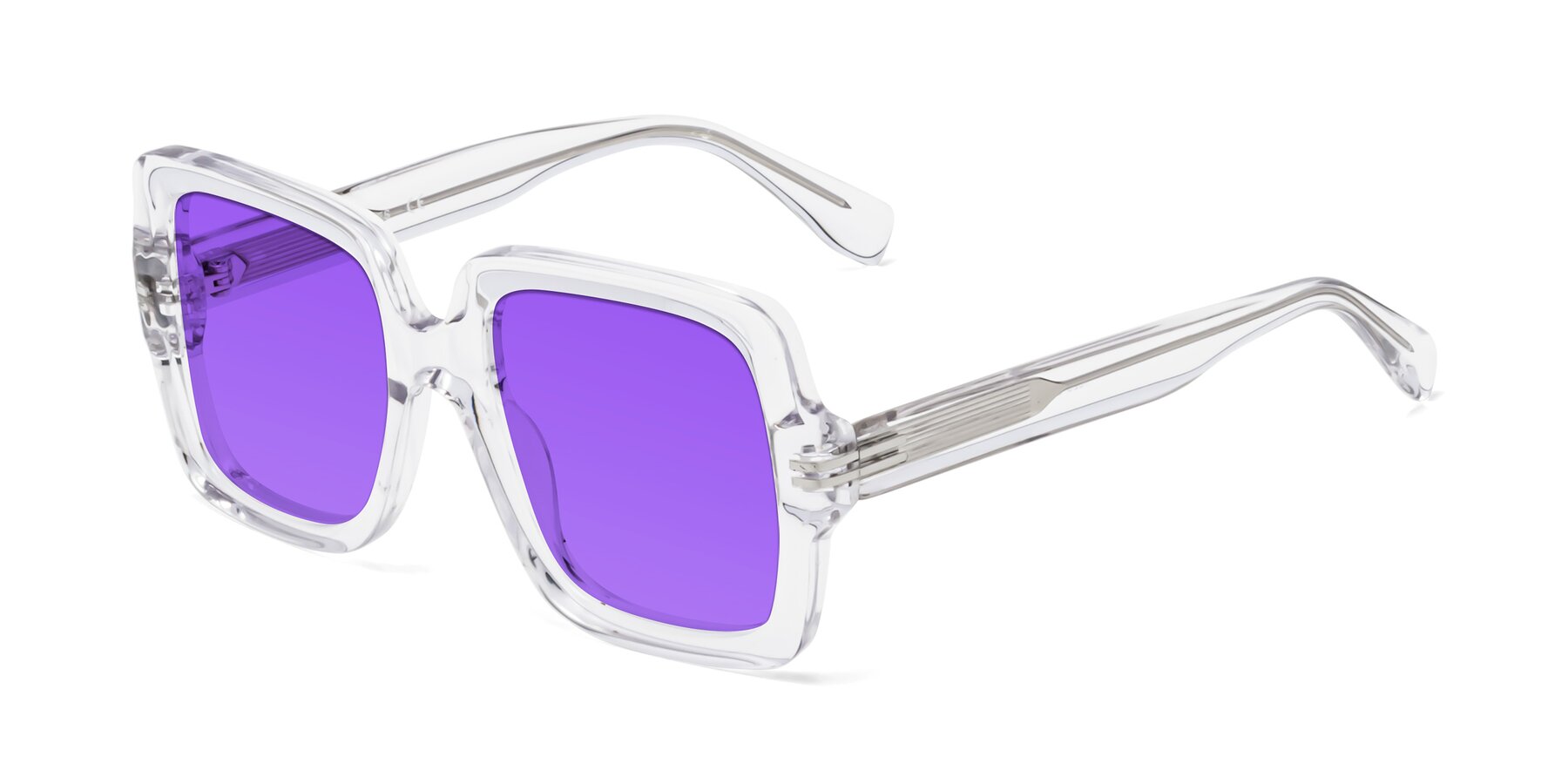 Angle of 1528 in Clear with Purple Tinted Lenses