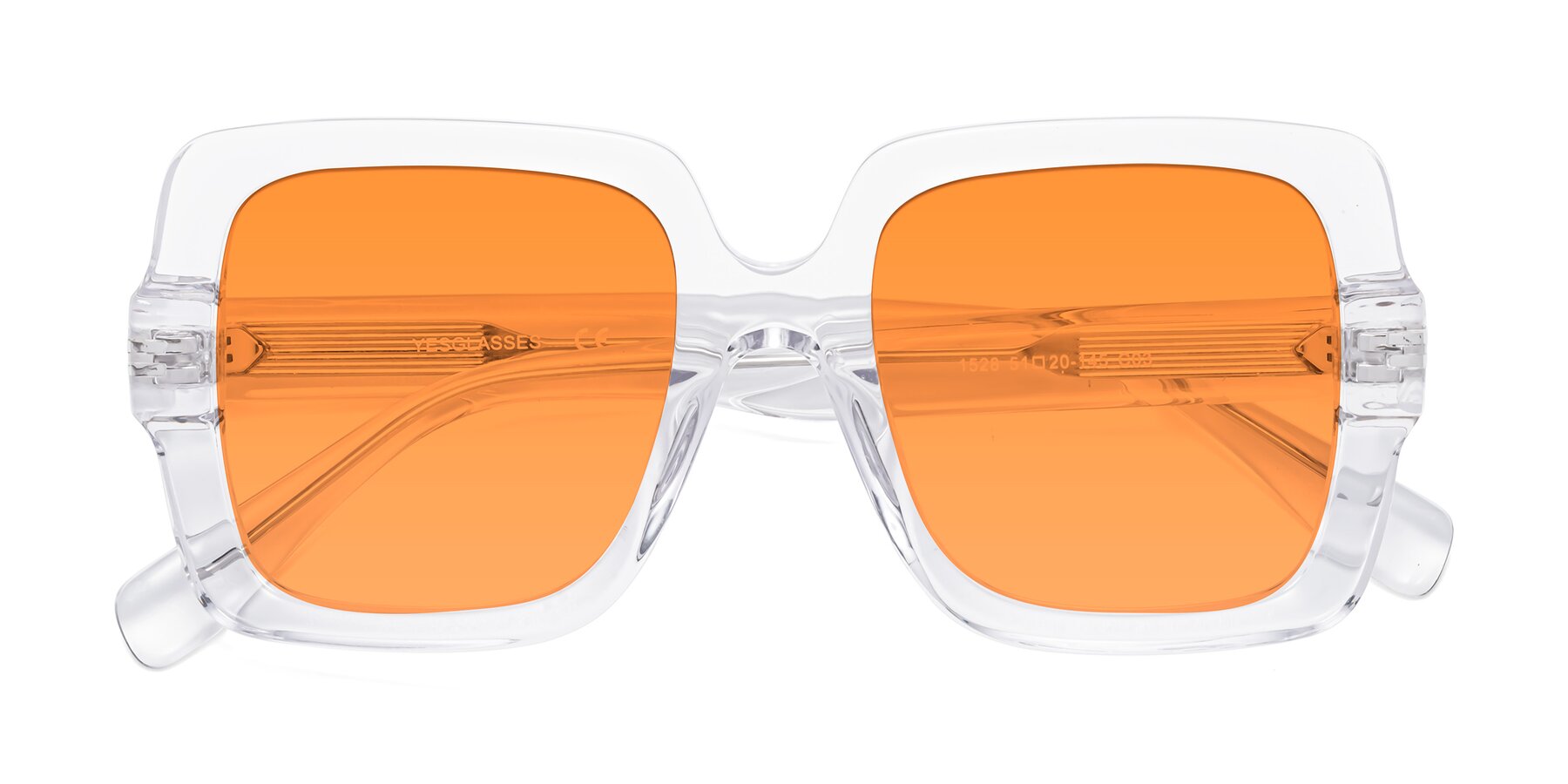 Folded Front of 1528 in Clear with Orange Tinted Lenses