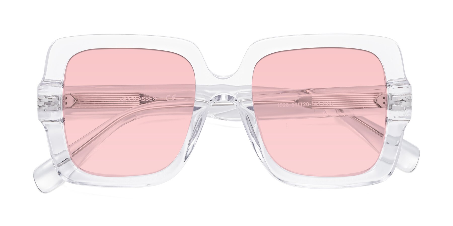 Folded Front of 1528 in Clear with Light Garnet Tinted Lenses