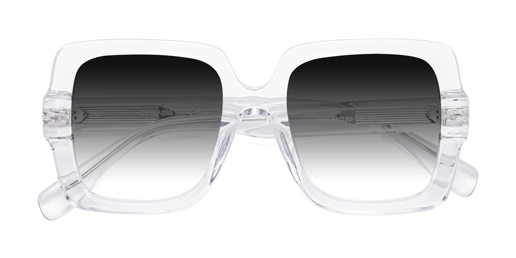 Folded Front of 1528 in Clear with Gray Gradient Lenses