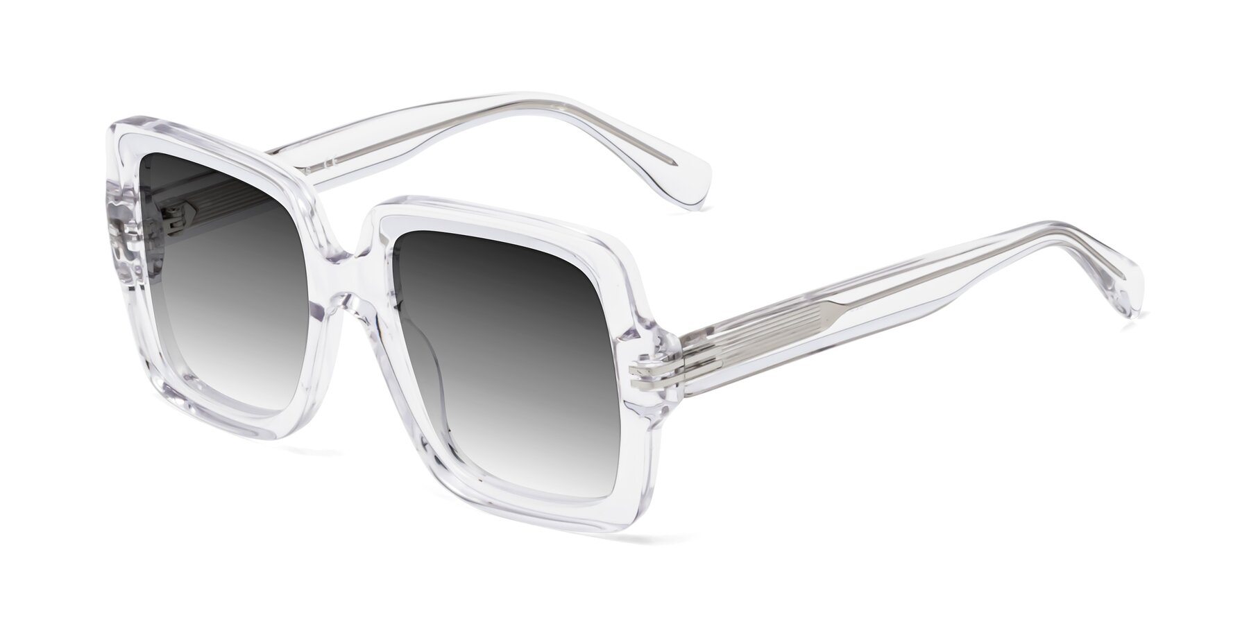 Angle of 1528 in Clear with Gray Gradient Lenses
