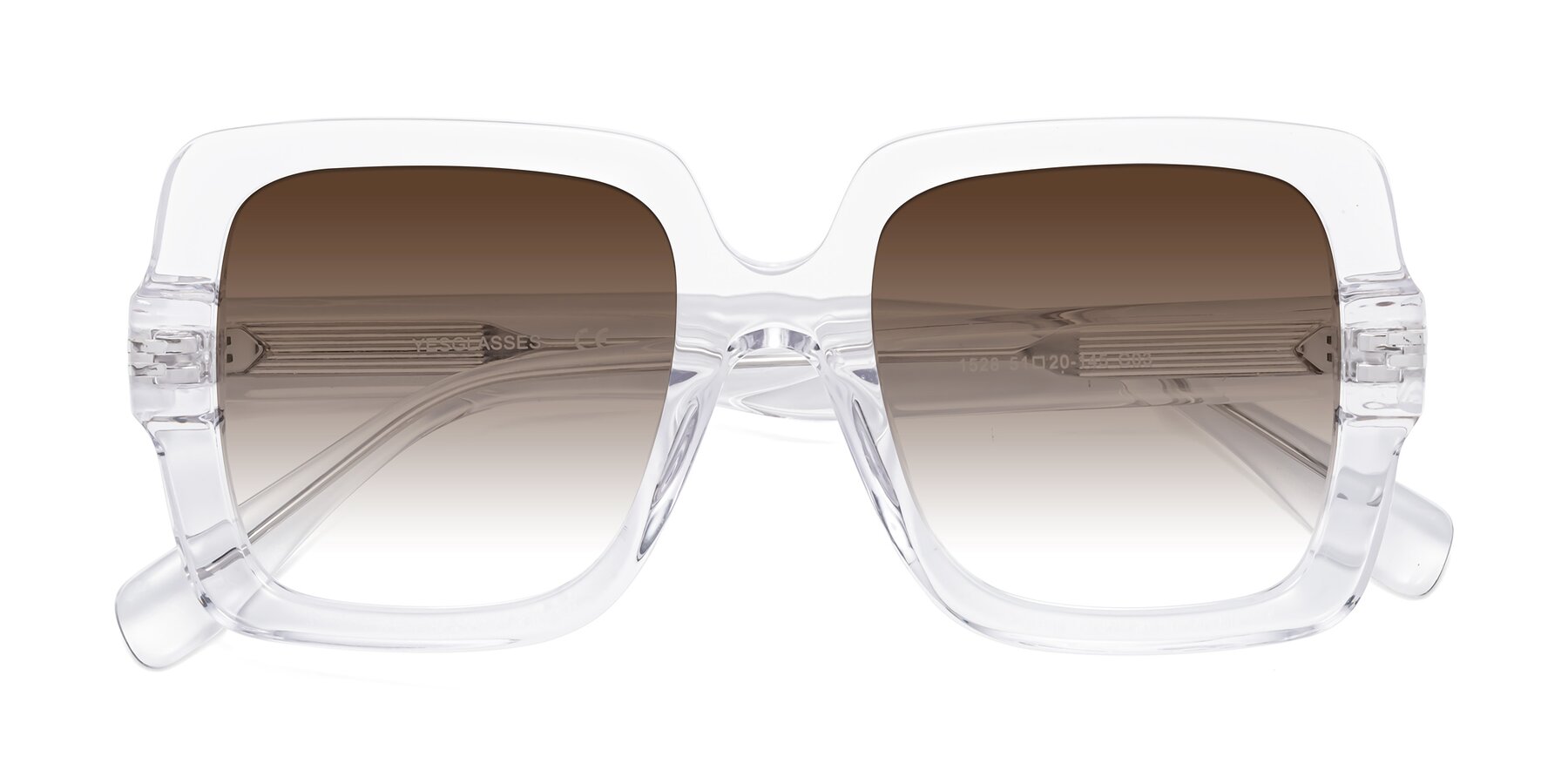 Folded Front of 1528 in Clear with Brown Gradient Lenses