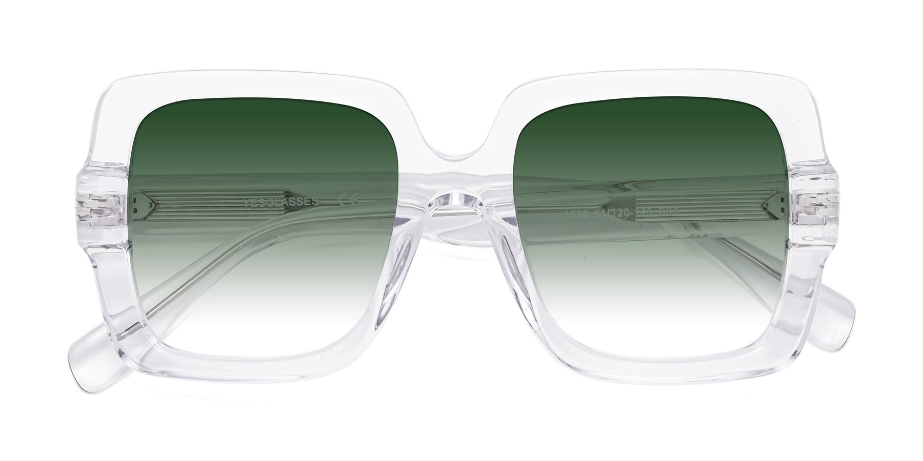 Folded Front of 1528 in Clear with Green Gradient Lenses