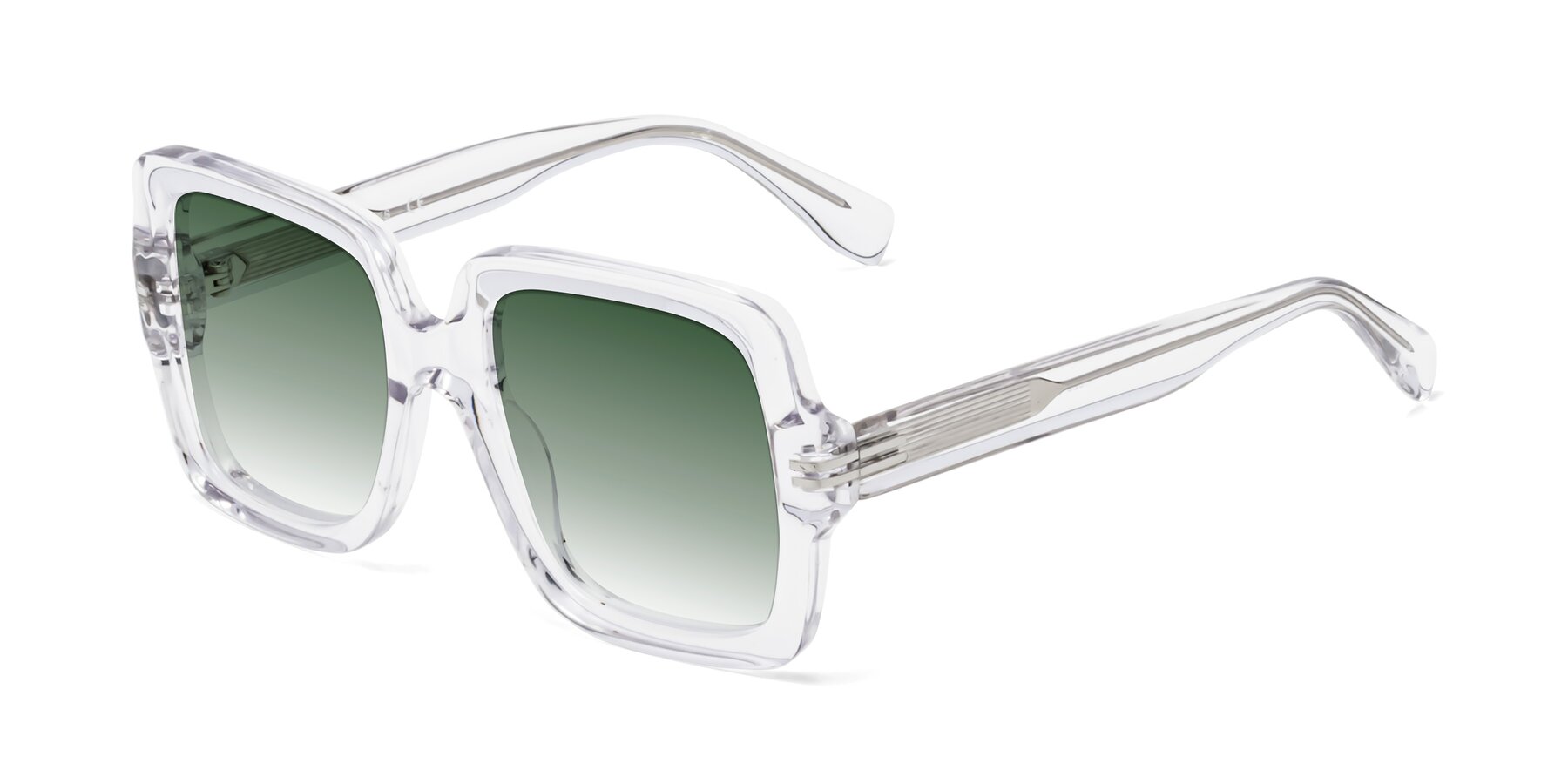 Angle of 1528 in Clear with Green Gradient Lenses