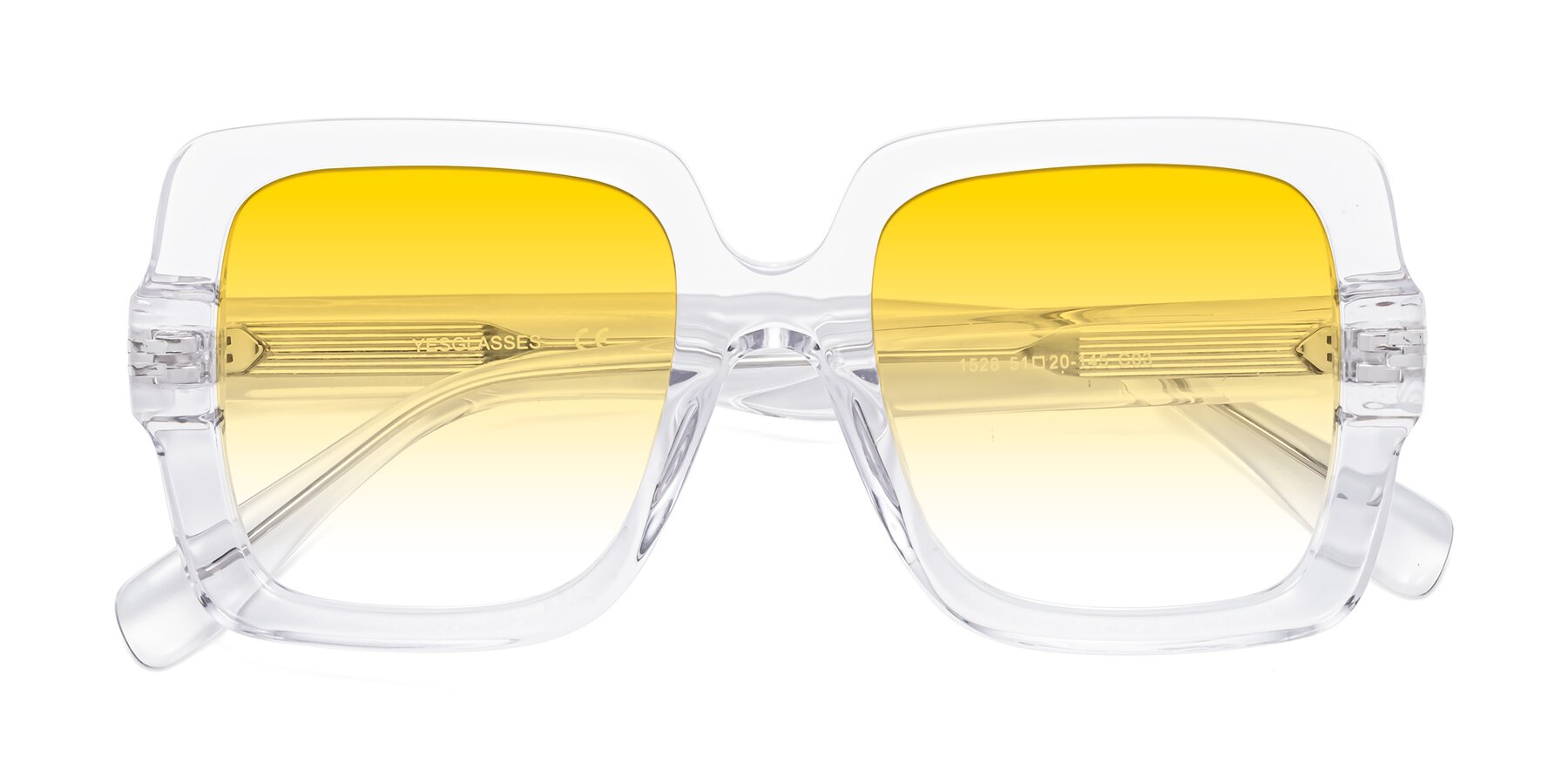 Folded Front of 1528 in Clear with Yellow Gradient Lenses