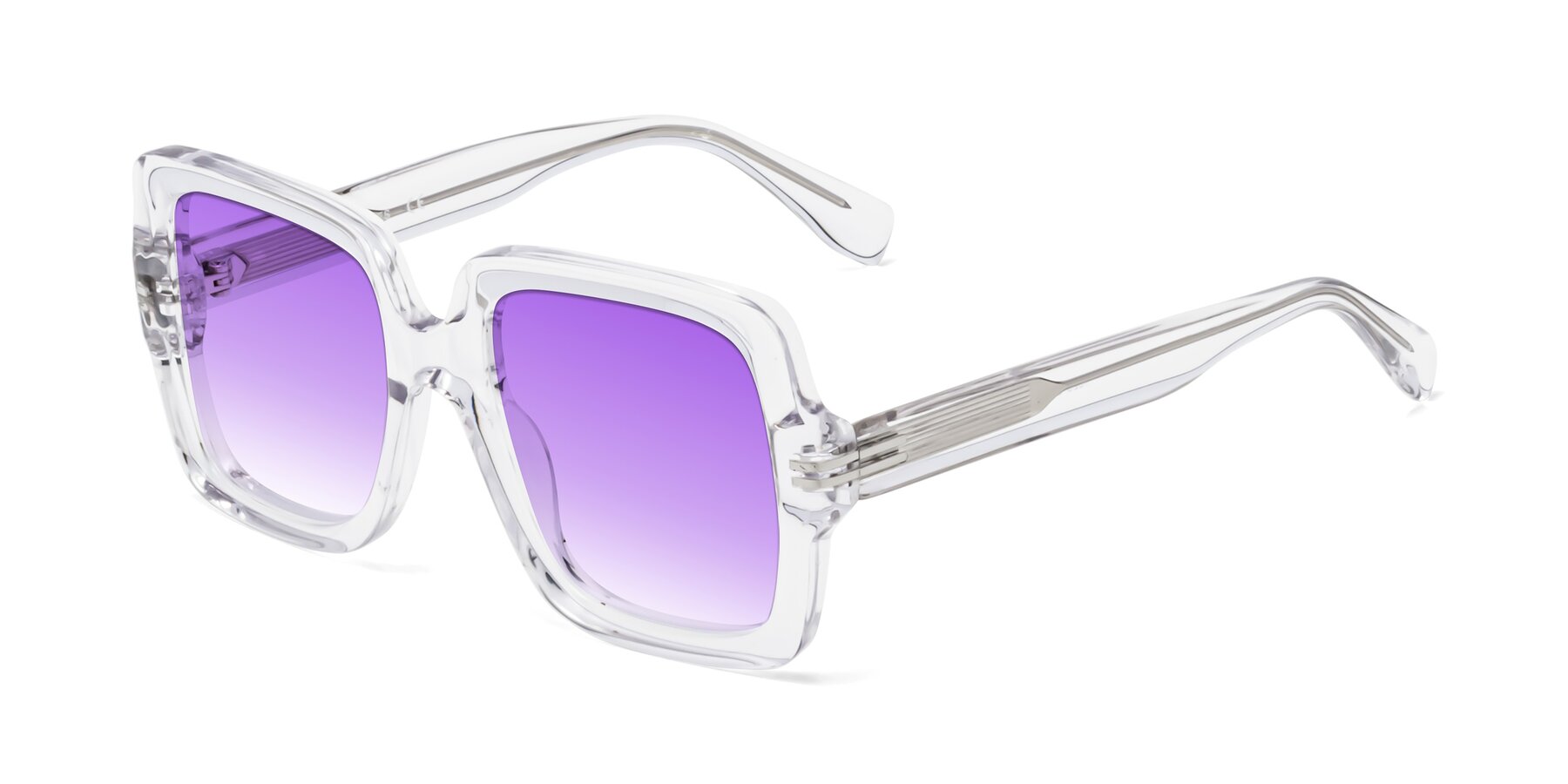 Angle of 1528 in Clear with Purple Gradient Lenses
