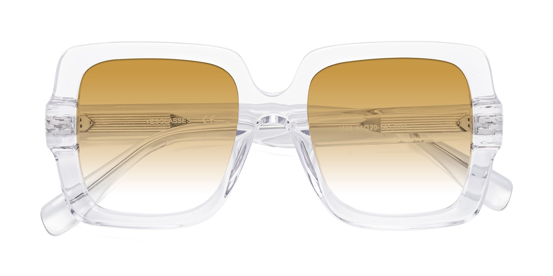 Folded Front of 1528 in Clear with Champagne Gradient Lenses