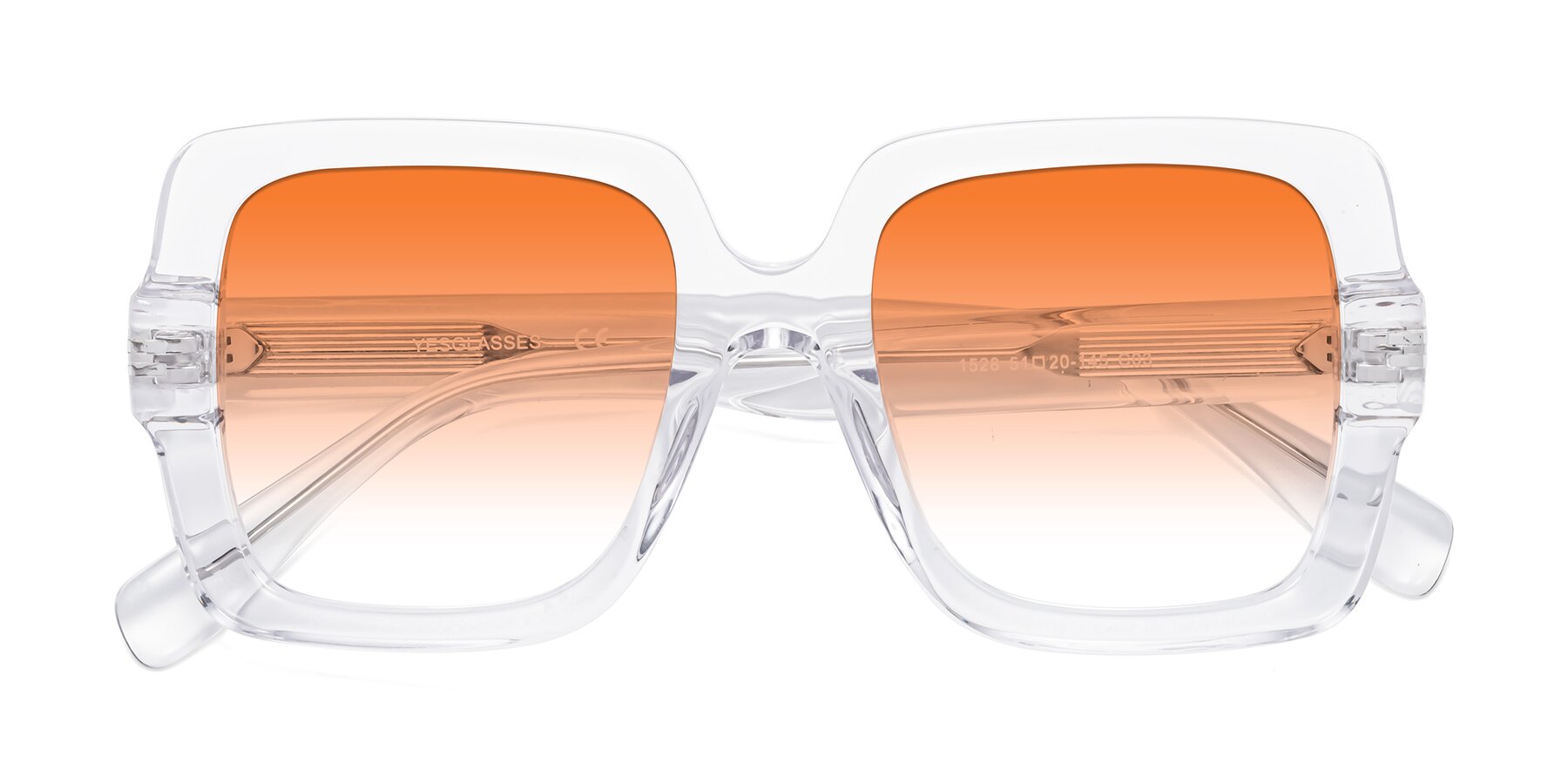 Folded Front of 1528 in Clear with Orange Gradient Lenses
