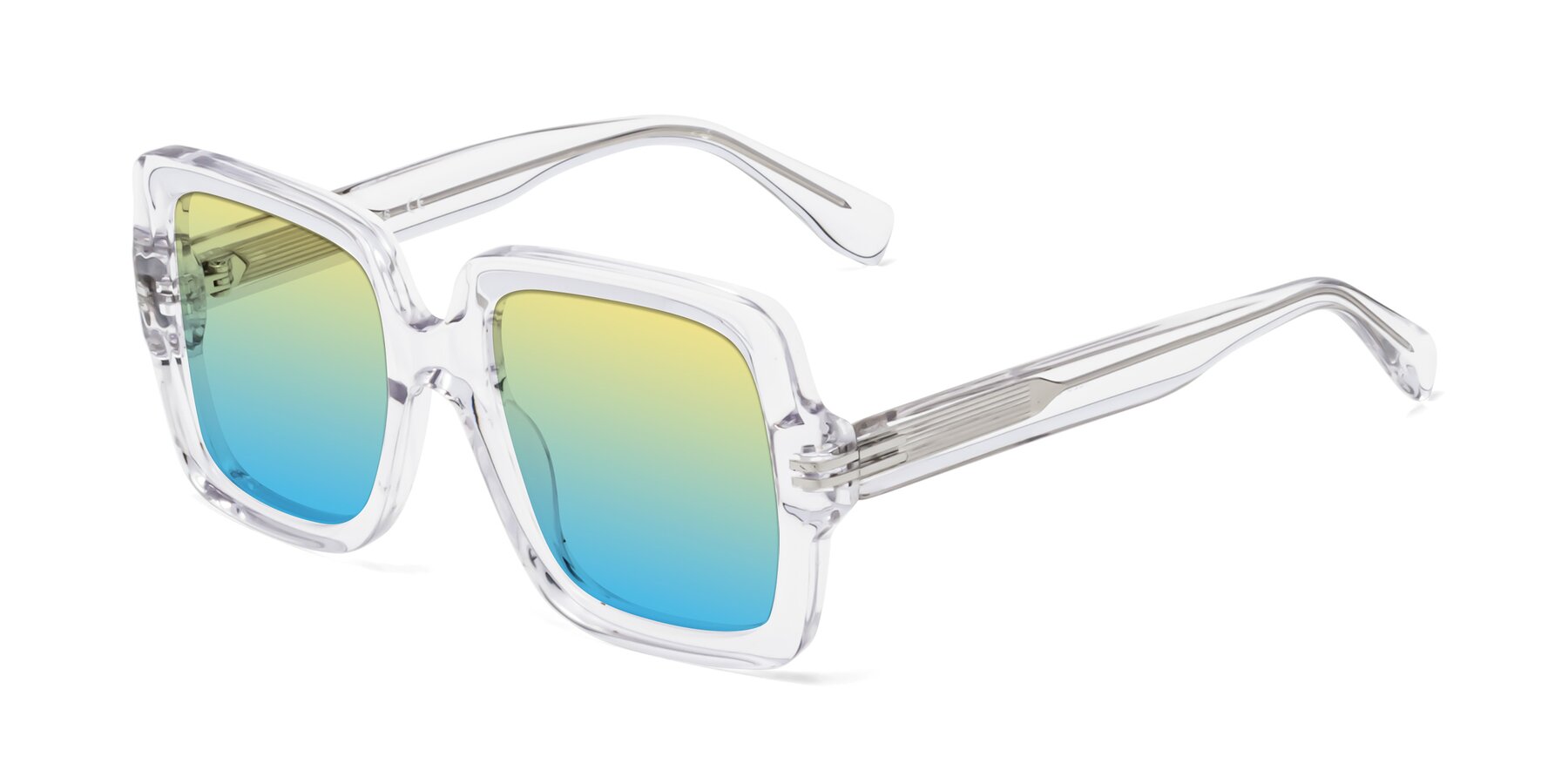 Angle of 1528 in Clear with Yellow / Blue Gradient Lenses