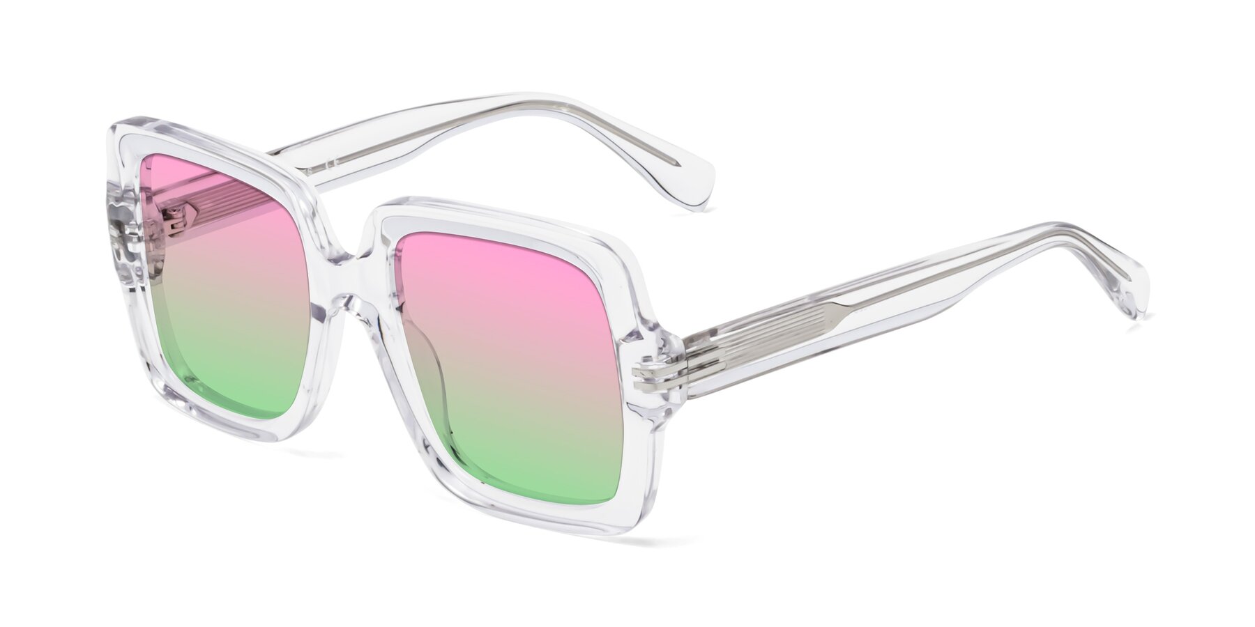 Angle of 1528 in Clear with Pink / Green Gradient Lenses