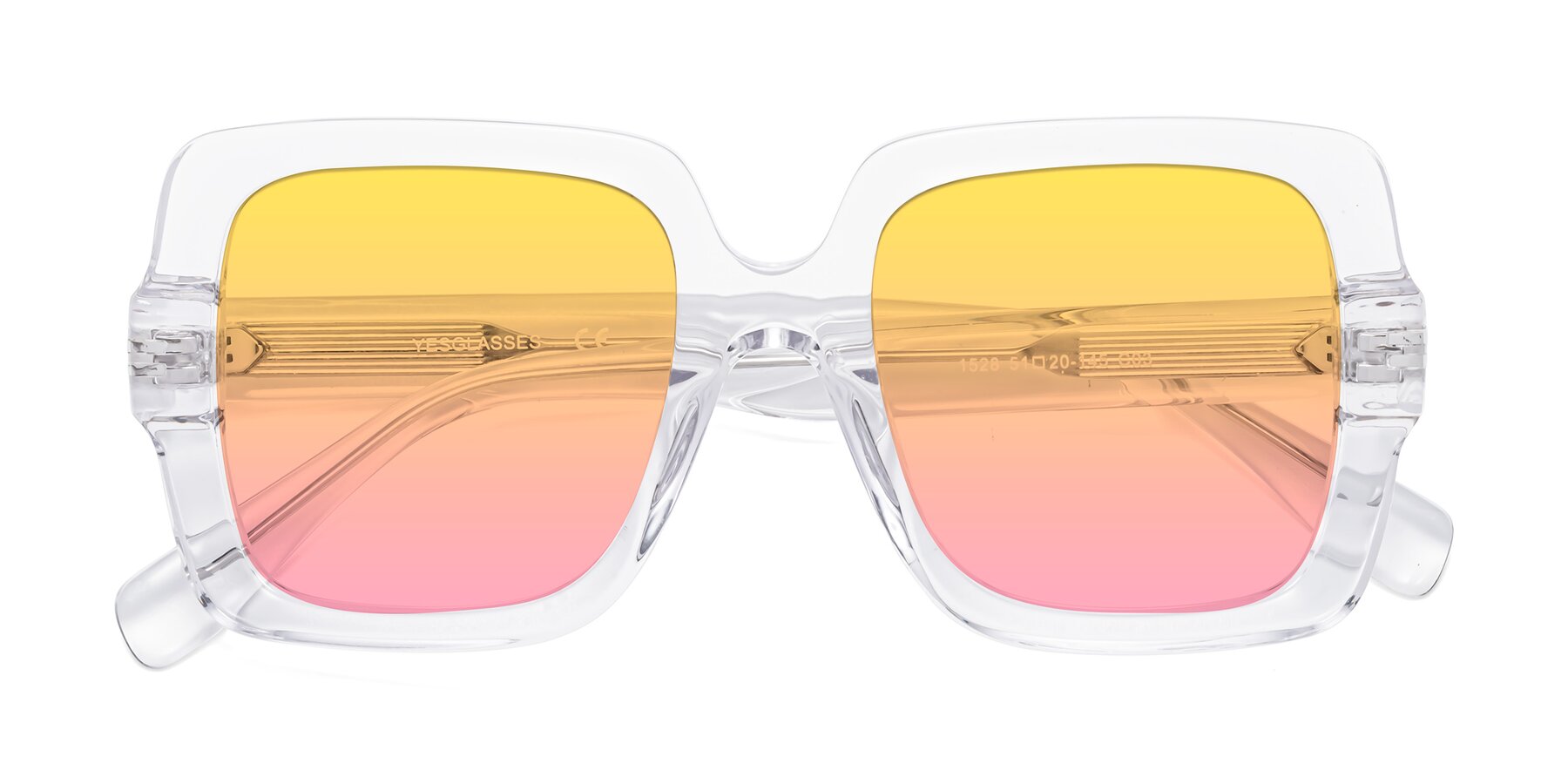 Folded Front of 1528 in Clear with Yellow / Pink Gradient Lenses