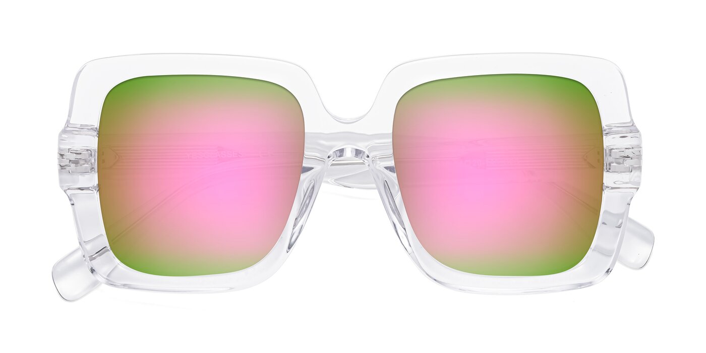 1528 - Clear Flash Mirrored Sunglasses