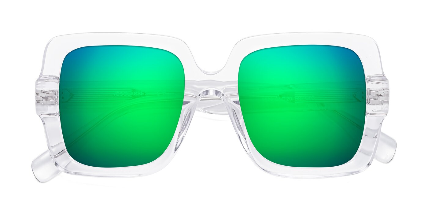 1528 - Clear Flash Mirrored Sunglasses