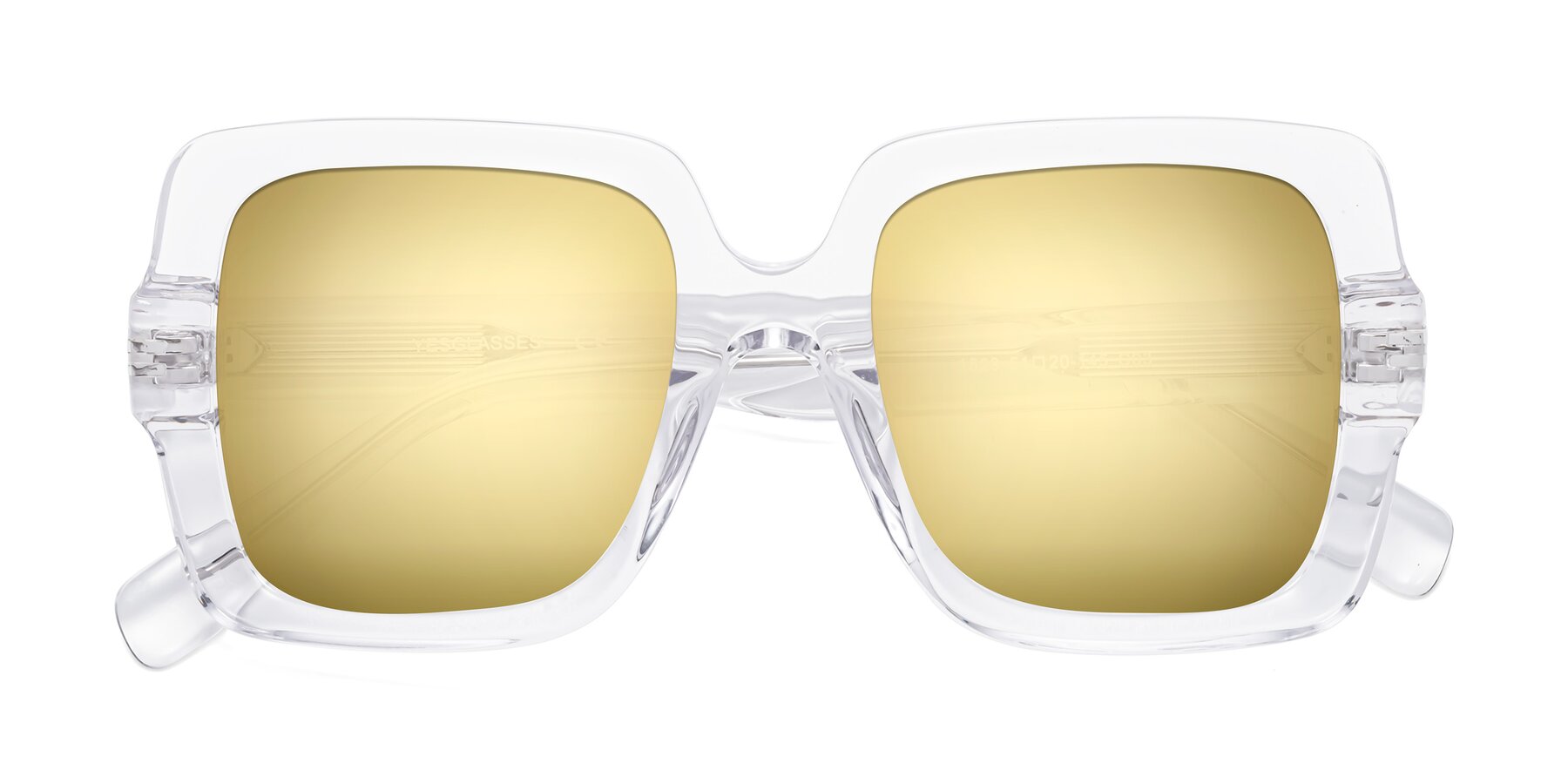 Folded Front of 1528 in Clear with Gold Mirrored Lenses