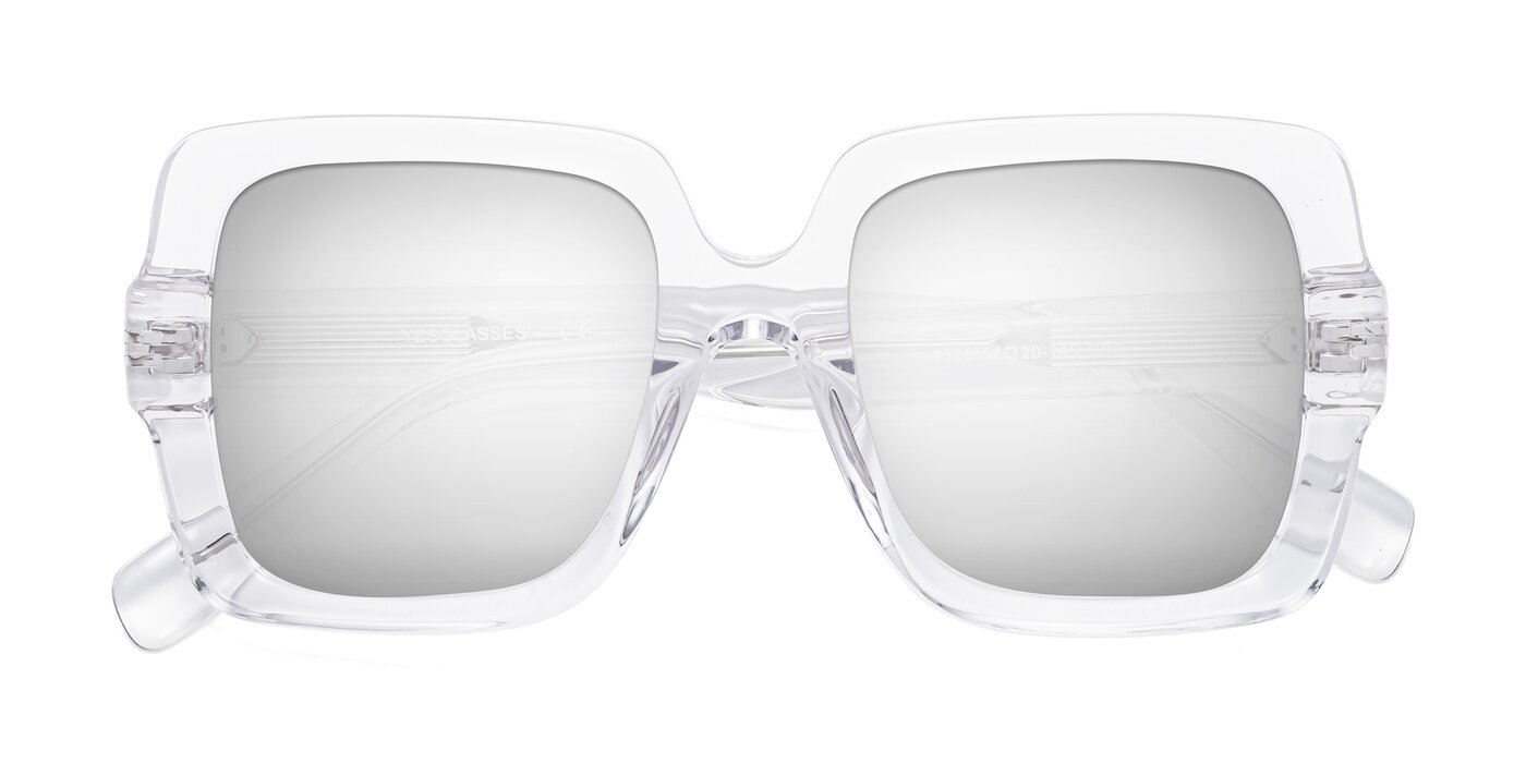 1528 - Clear Flash Mirrored Sunglasses