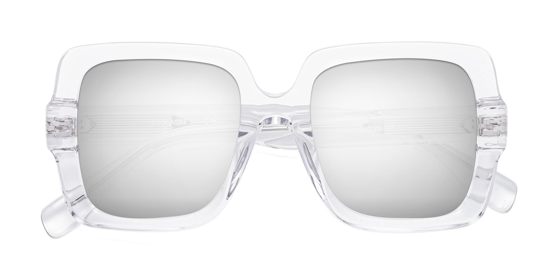 Folded Front of 1528 in Clear with Silver Mirrored Lenses