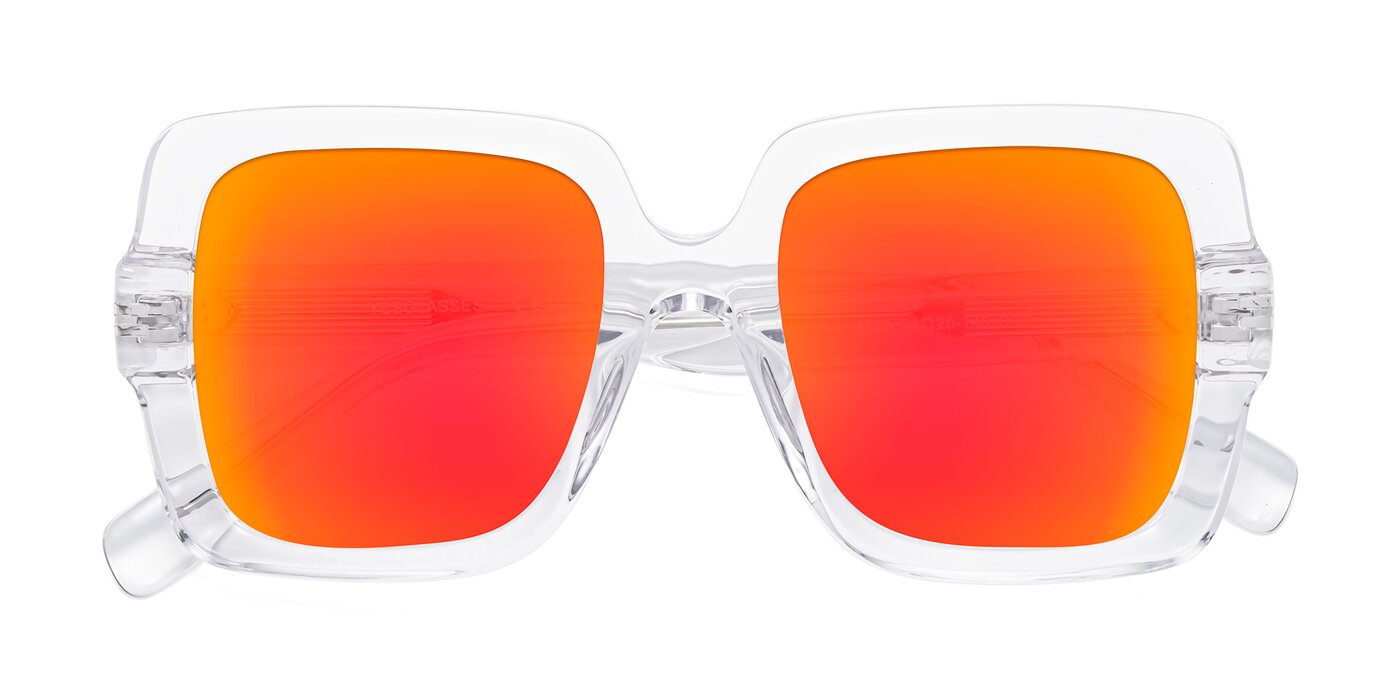 1528 - Clear Flash Mirrored Sunglasses