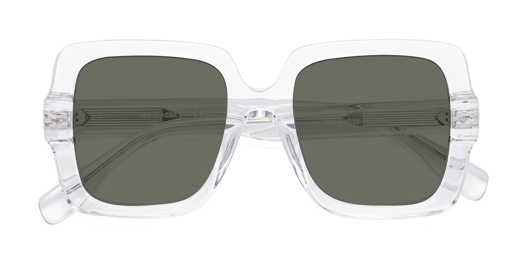 Folded Front of 1528 in Clear with Gray Polarized Lenses