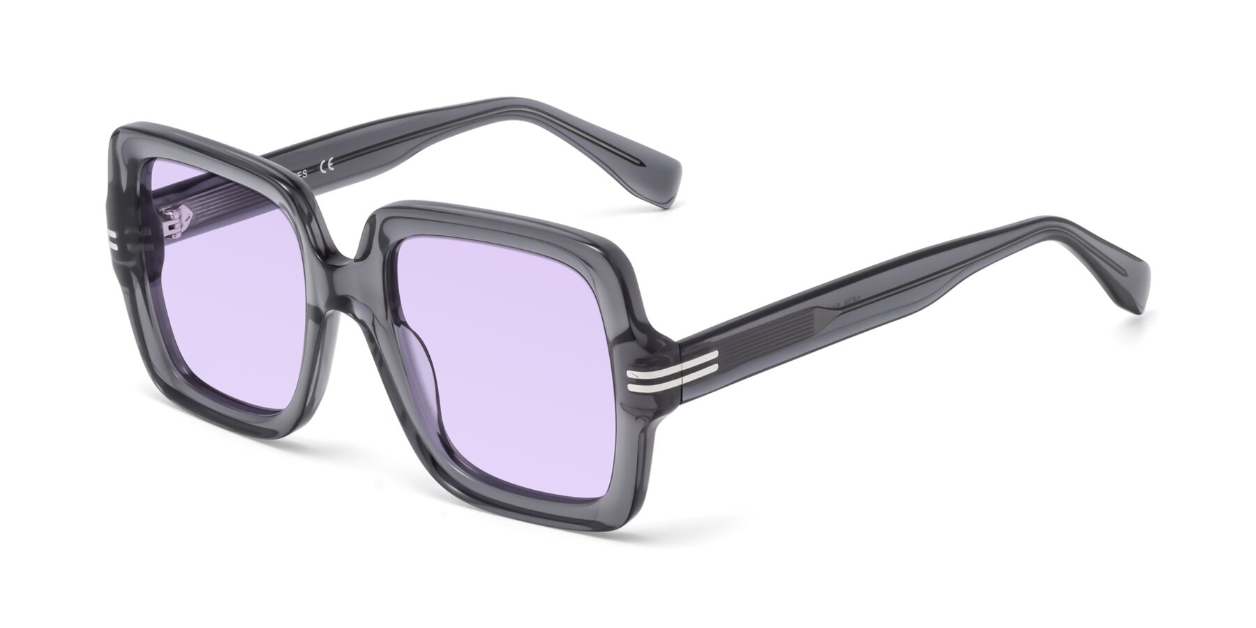 Angle of 1528 in Gray with Light Purple Tinted Lenses