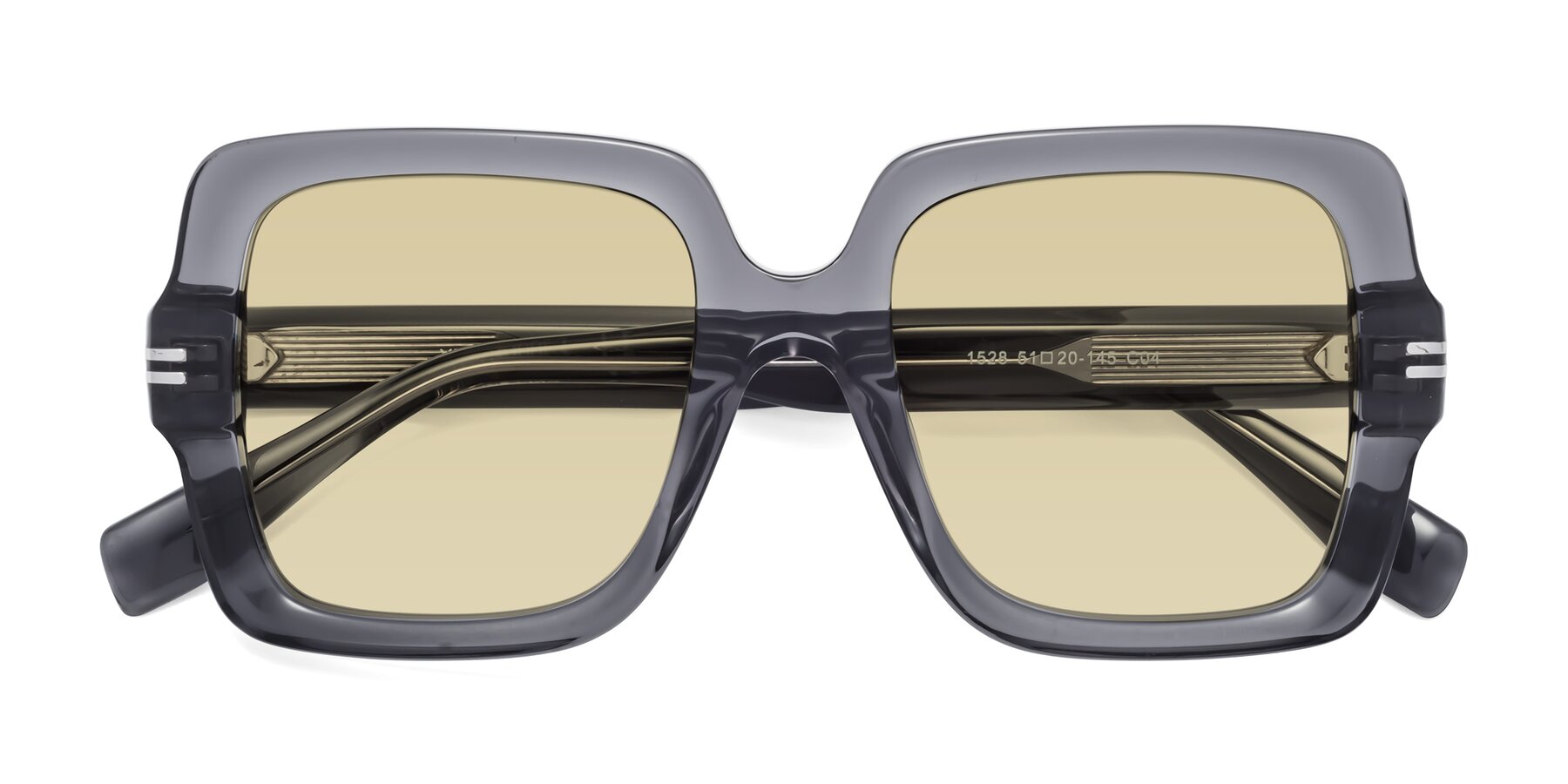 Folded Front of 1528 in Gray with Light Champagne Tinted Lenses
