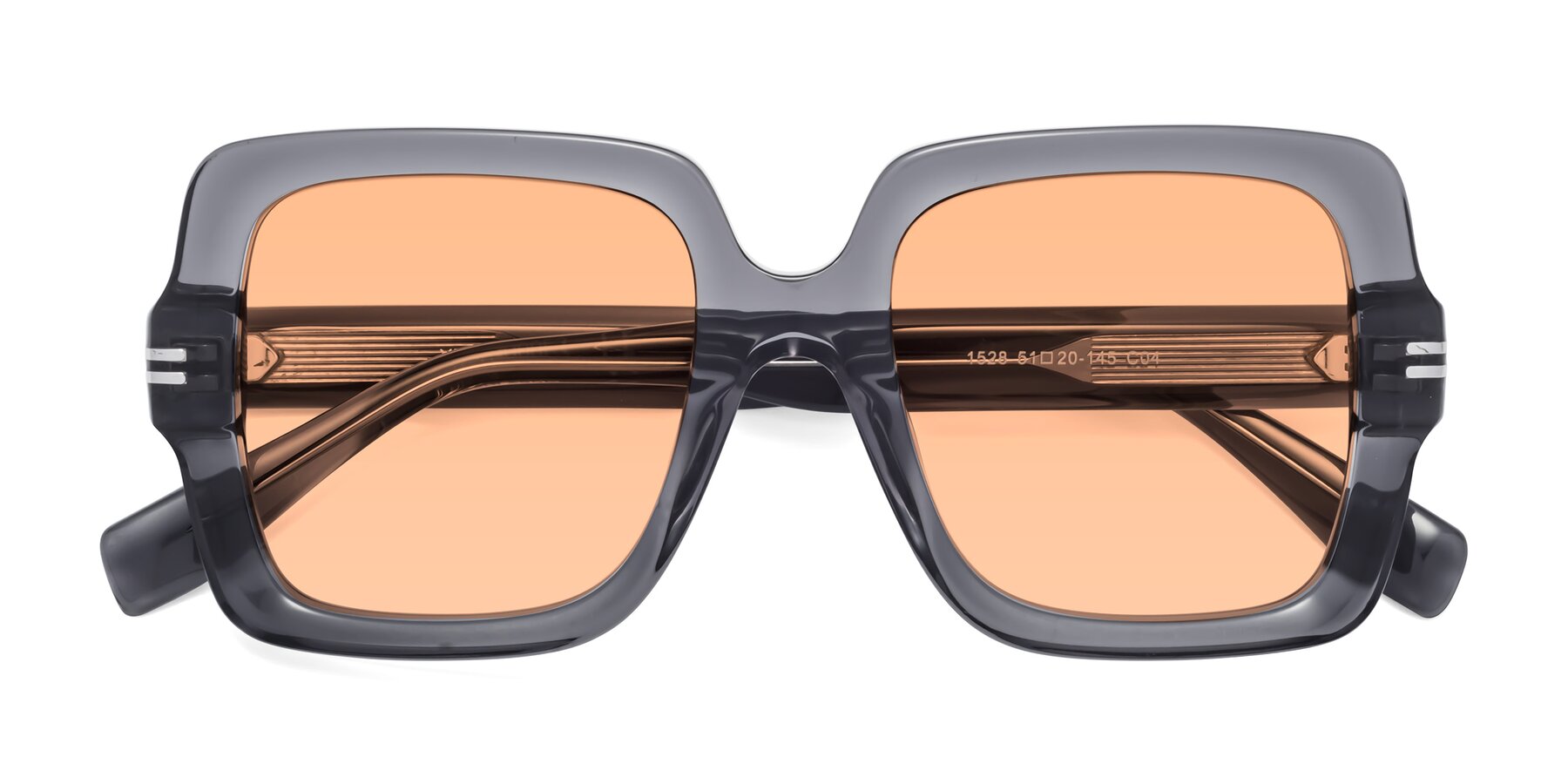 Folded Front of 1528 in Gray with Light Orange Tinted Lenses