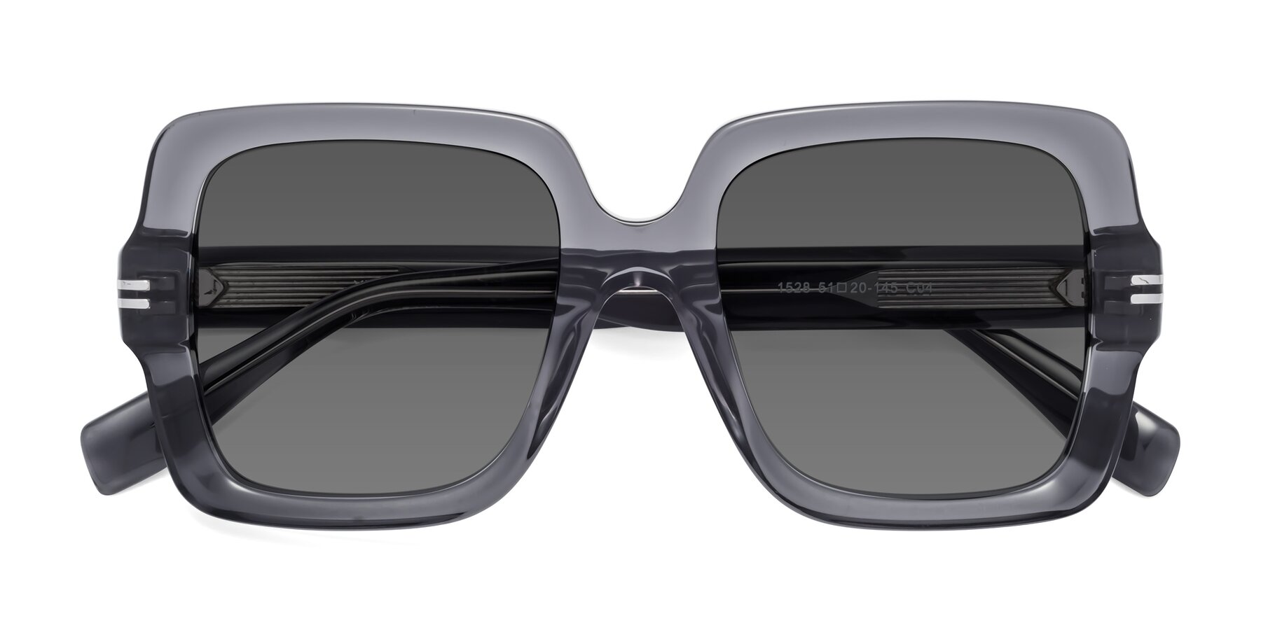 Folded Front of 1528 in Gray with Medium Gray Tinted Lenses