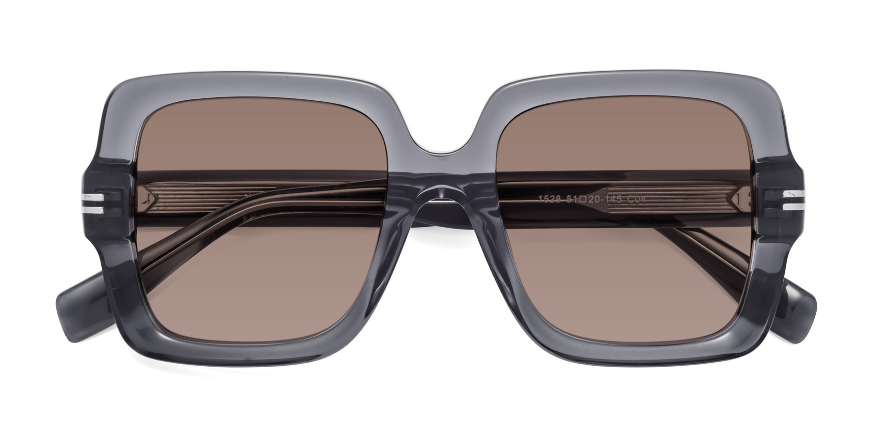 Folded Front of 1528 in Gray with Medium Brown Tinted Lenses