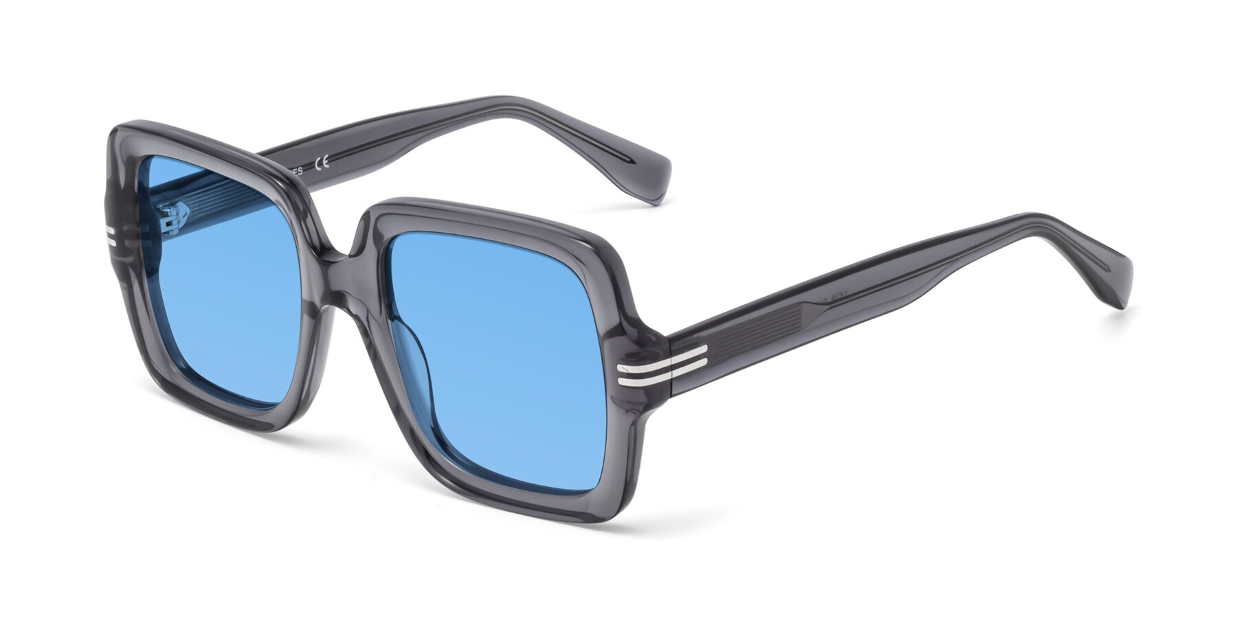 Angle of 1528 in Gray with Medium Blue Tinted Lenses