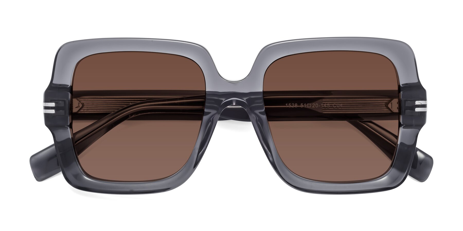 Folded Front of 1528 in Gray with Brown Tinted Lenses