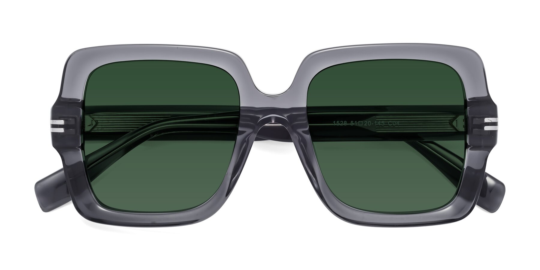Folded Front of 1528 in Gray with Green Tinted Lenses