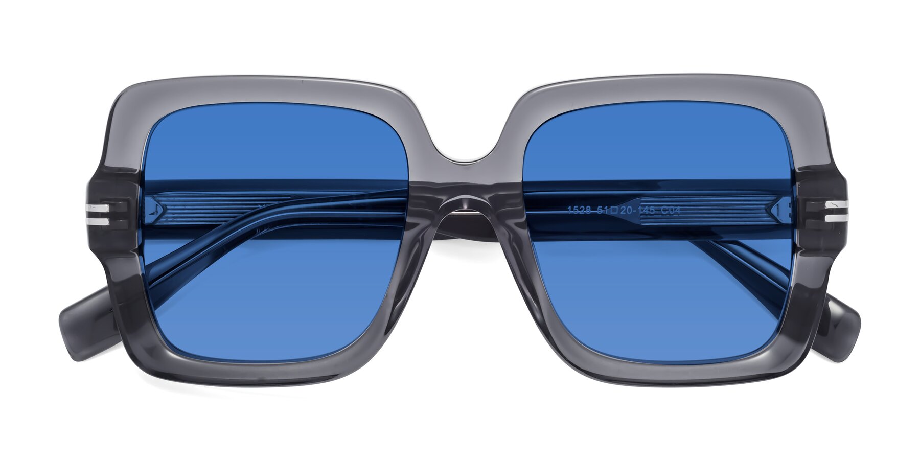 Folded Front of 1528 in Gray with Blue Tinted Lenses