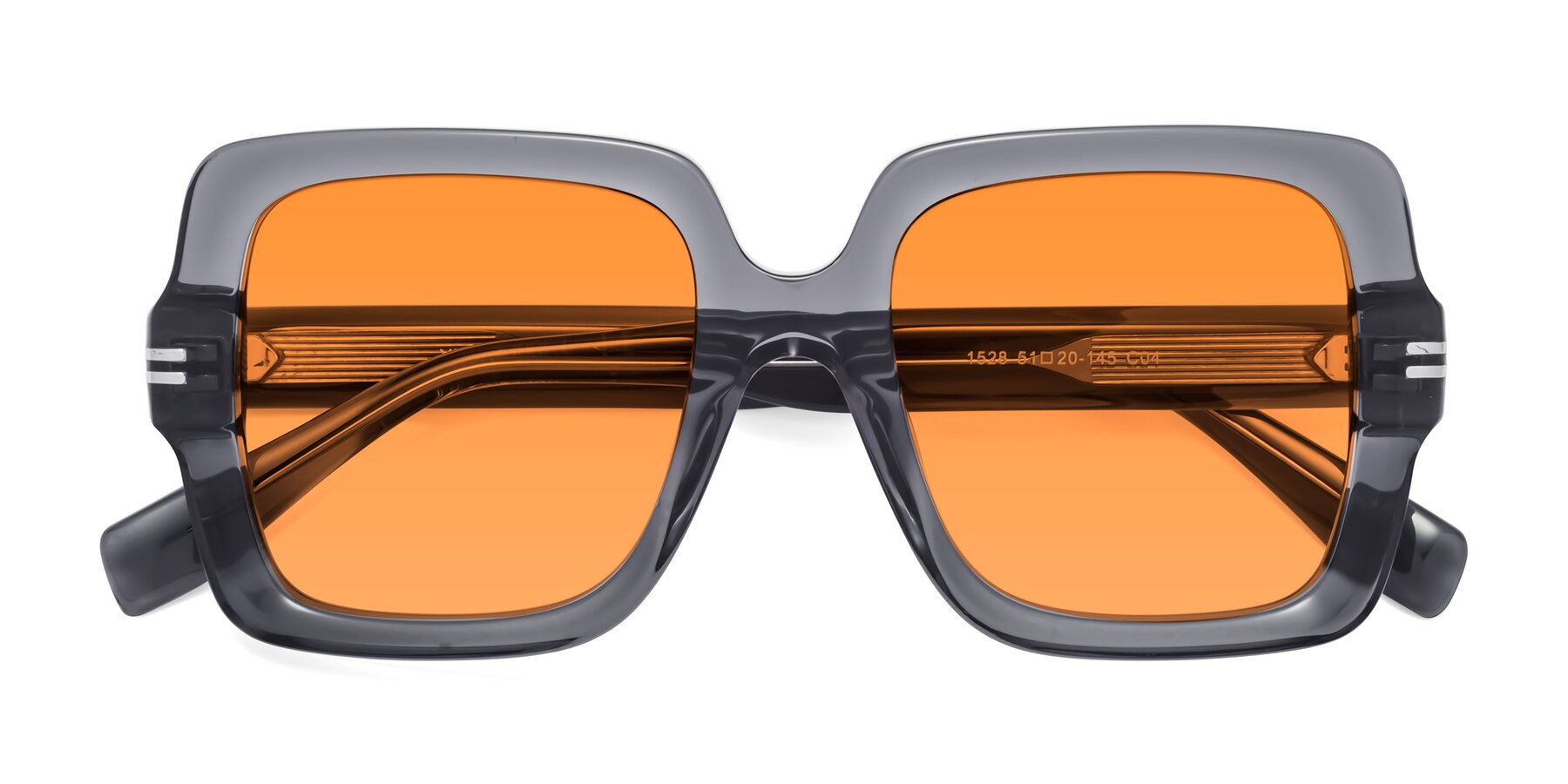 Folded Front of 1528 in Gray with Orange Tinted Lenses