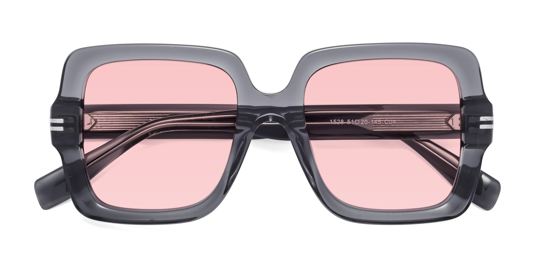 Folded Front of 1528 in Gray with Light Garnet Tinted Lenses