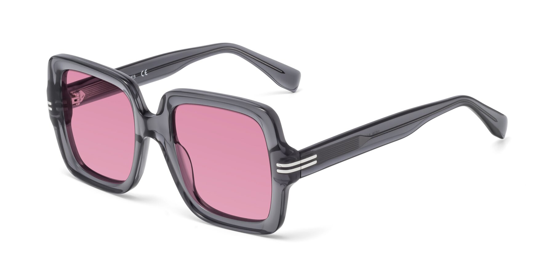 Angle of 1528 in Gray with Medium Wine Tinted Lenses