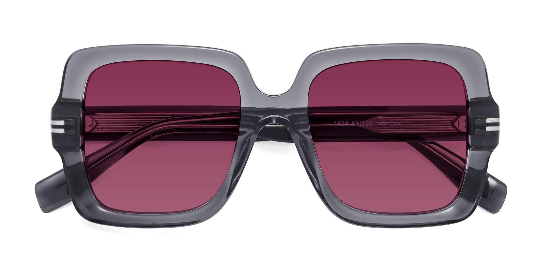 Folded Front of 1528 in Gray with Wine Tinted Lenses