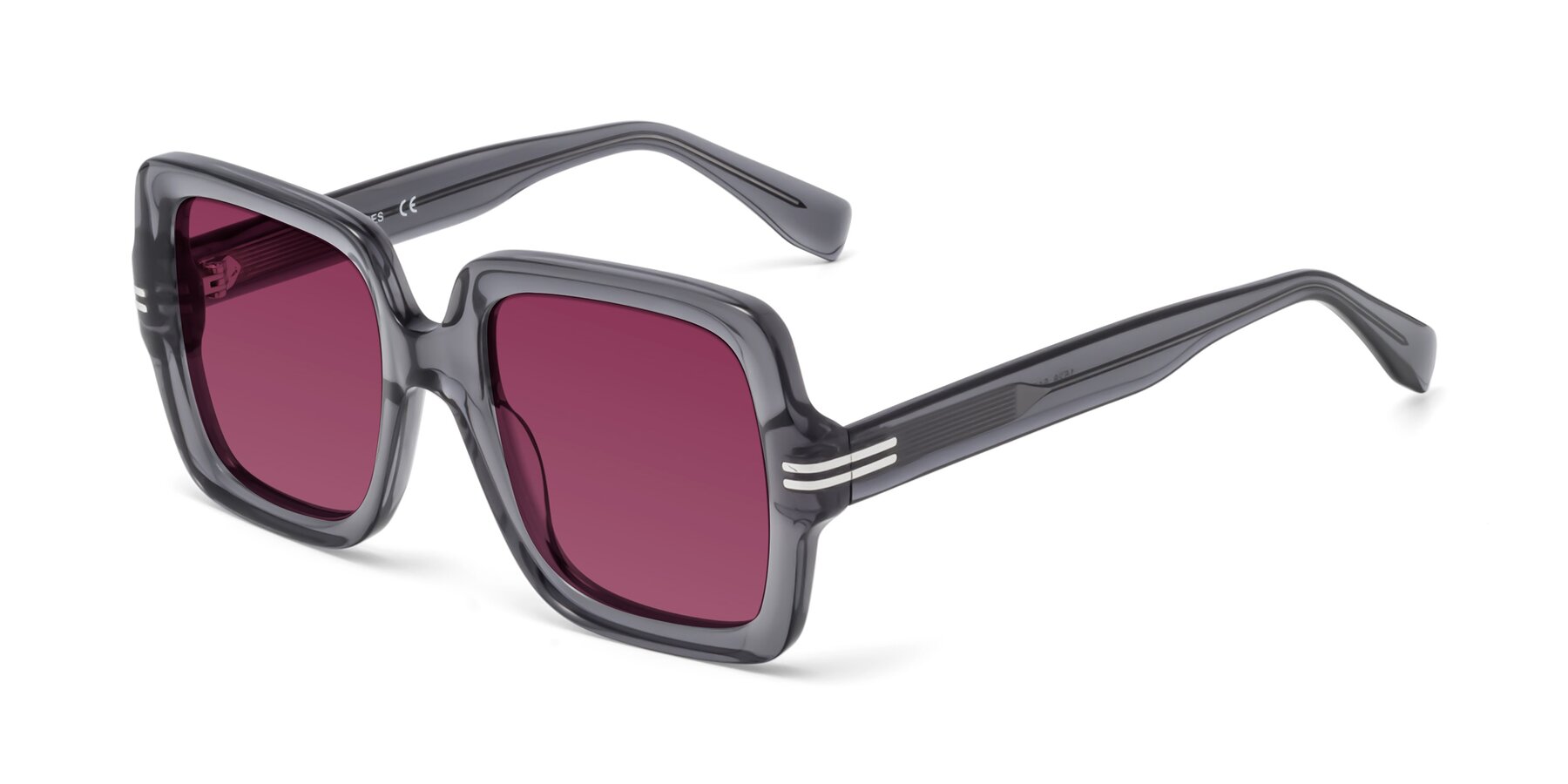 Angle of 1528 in Gray with Wine Tinted Lenses